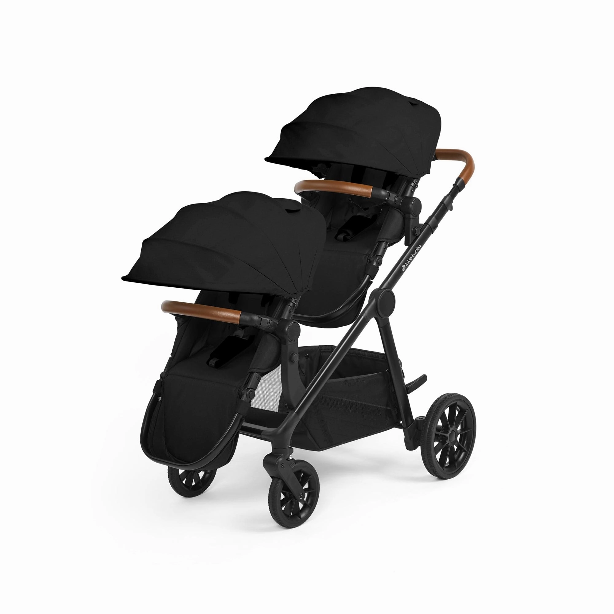 Ickle Bubba Virgo 2in1 Pushchair, Twin Package - Black / Black / Tan
