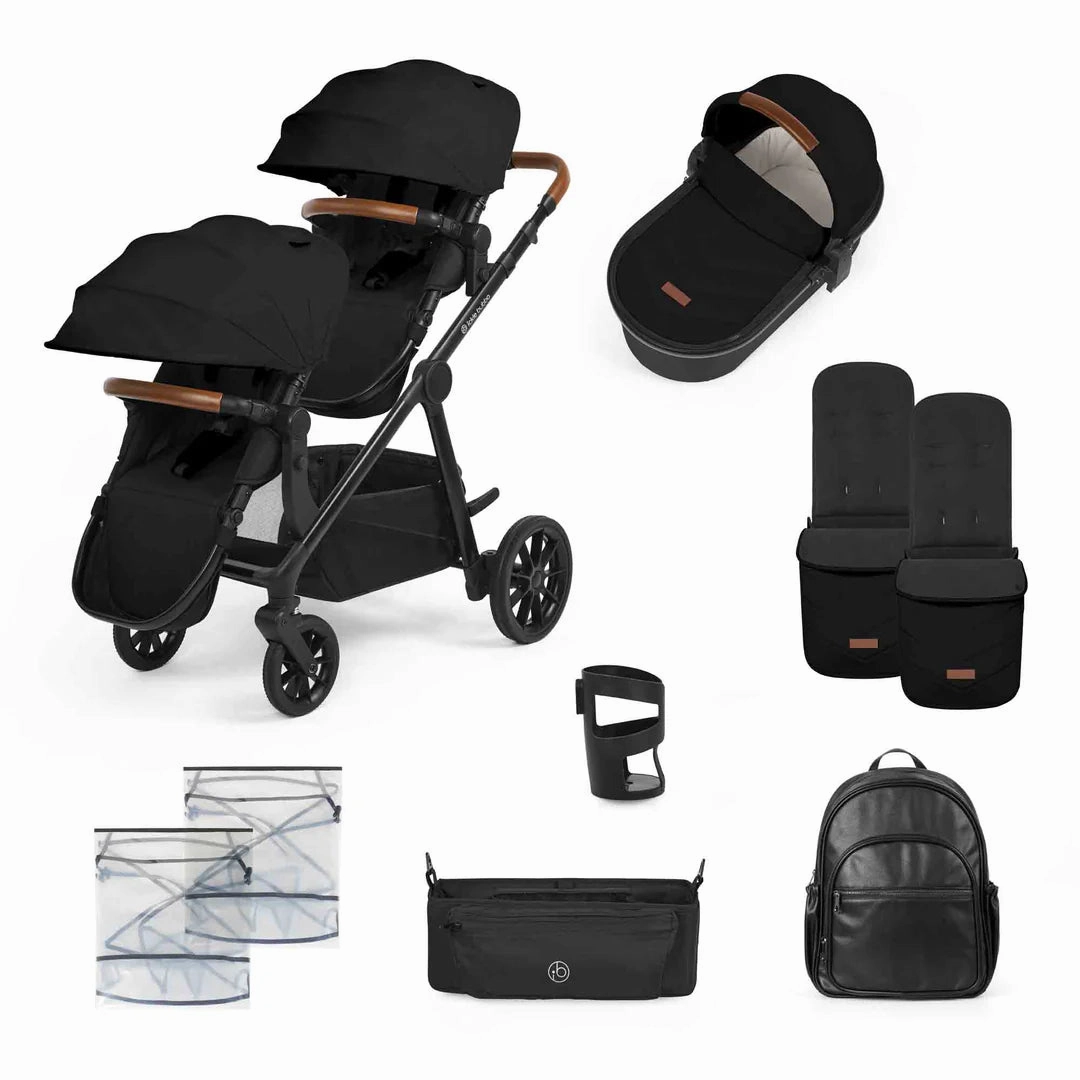 Ickle Bubba Virgo Growing Family 11 Piece Pram - Black
