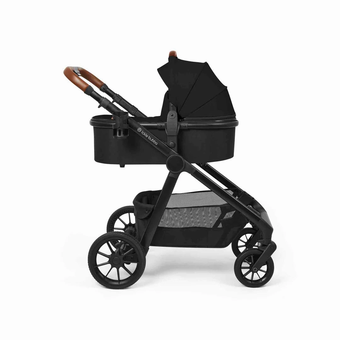 Ickle Bubba Virgo Growing Family 14 Piece Travel System with i-Size Cirrus Car Seat & ISOFIX Base - Black