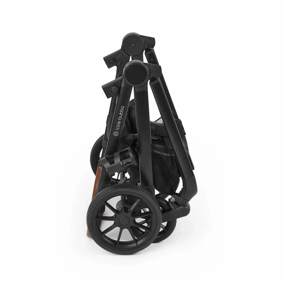 Ickle Bubba Virgo Twin 18 Piece Travel System with i-Size Cirrus Car Seats & ISOFIX Bases - Black