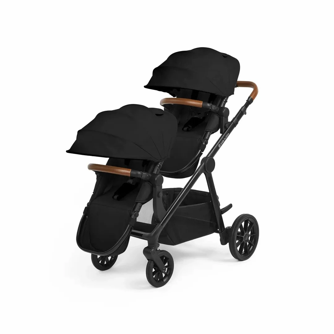 Ickle Bubba Virgo Twin 18 Piece Travel System with i-Size Cirrus Car Seats & ISOFIX Bases - Black