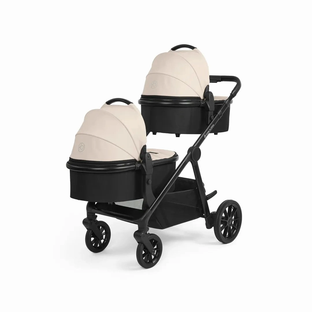 Ickle Bubba Virgo Twin 18 Piece Travel System with i-Size Cirrus Car Seats & ISOFIX Bases - Stone