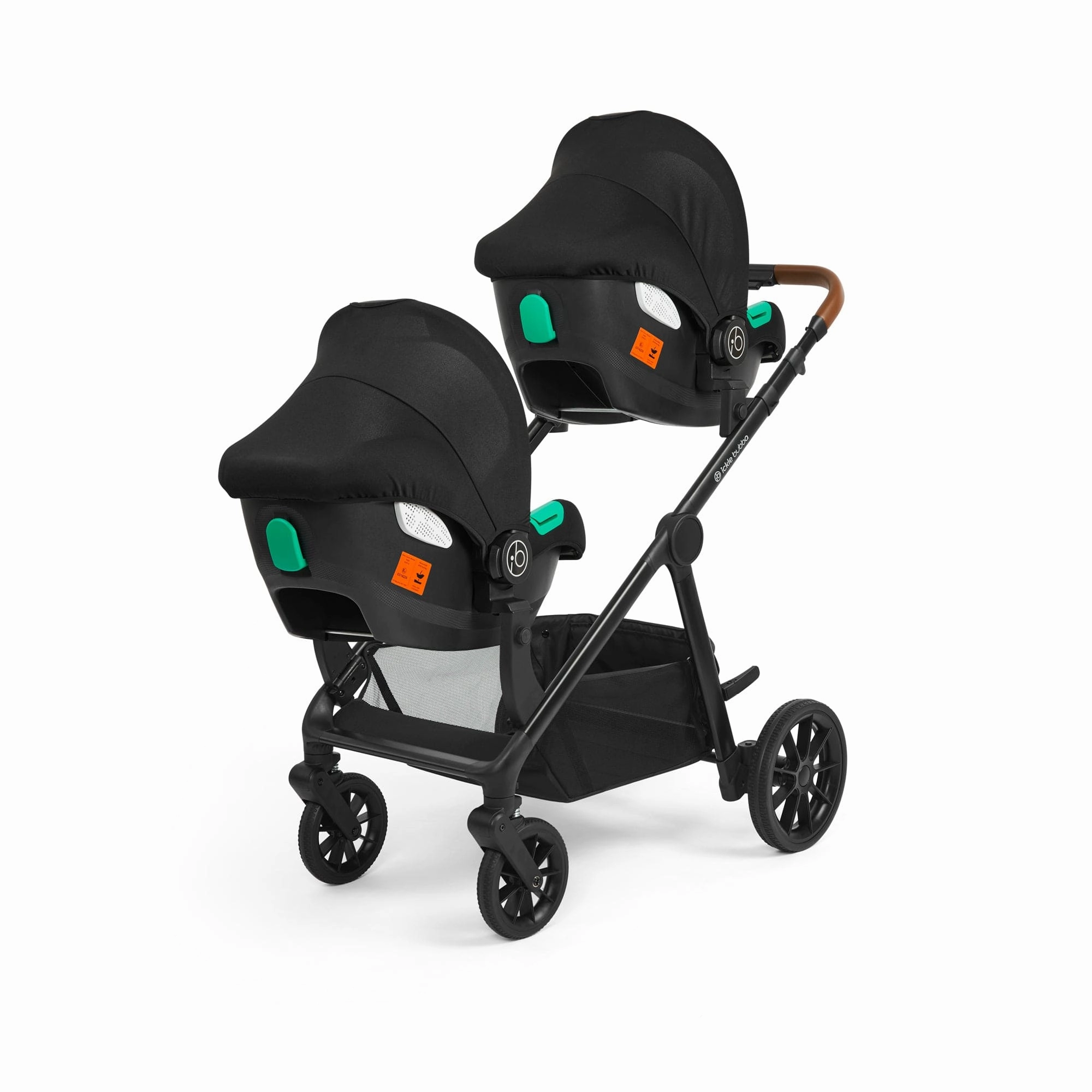 Ickle Bubba Virgo Twin Travel System (Cirrus) - Black / Black / Tan