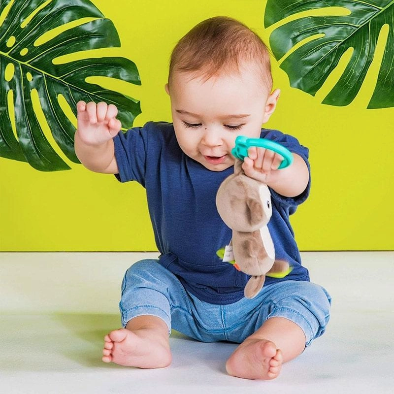 Ingenuity by Bright Starts Tug Tunes On-the-Go Monkey Baby Toy