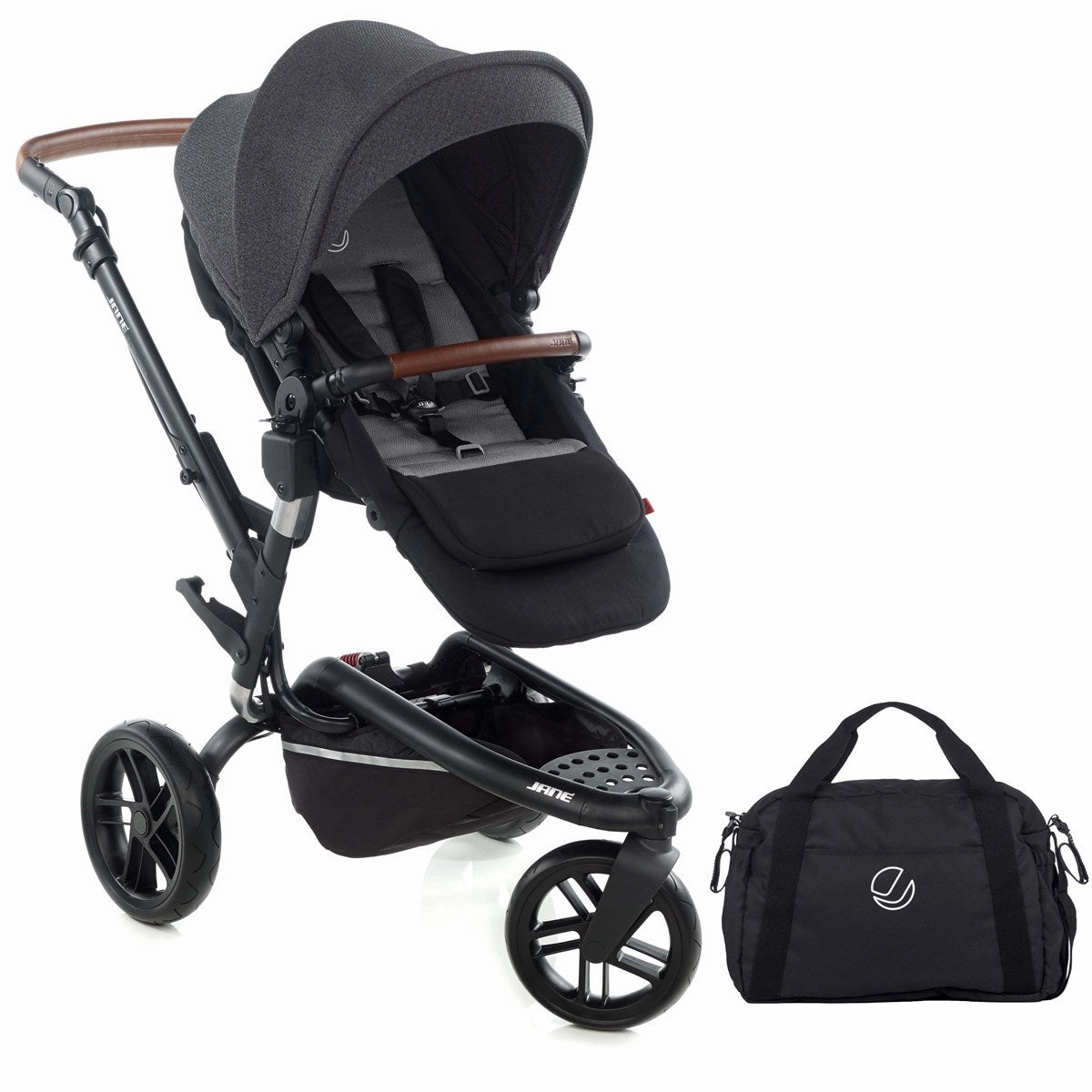 Jane Trider Essential Travel System & Starter Nursery Bundle, Cold Black