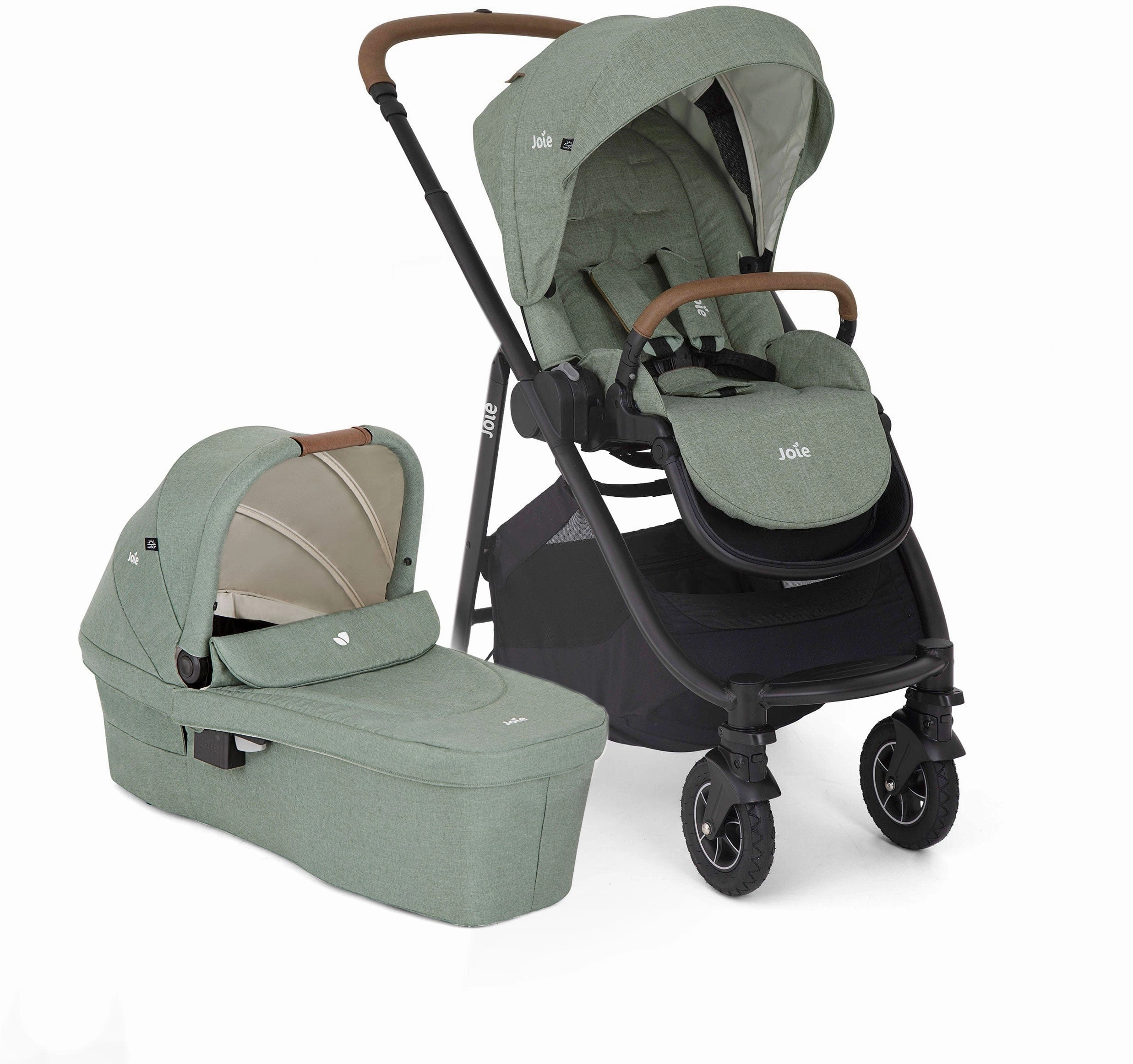 Joie Versatrax Stroller and Ramble XL Carrycot in - Laurel