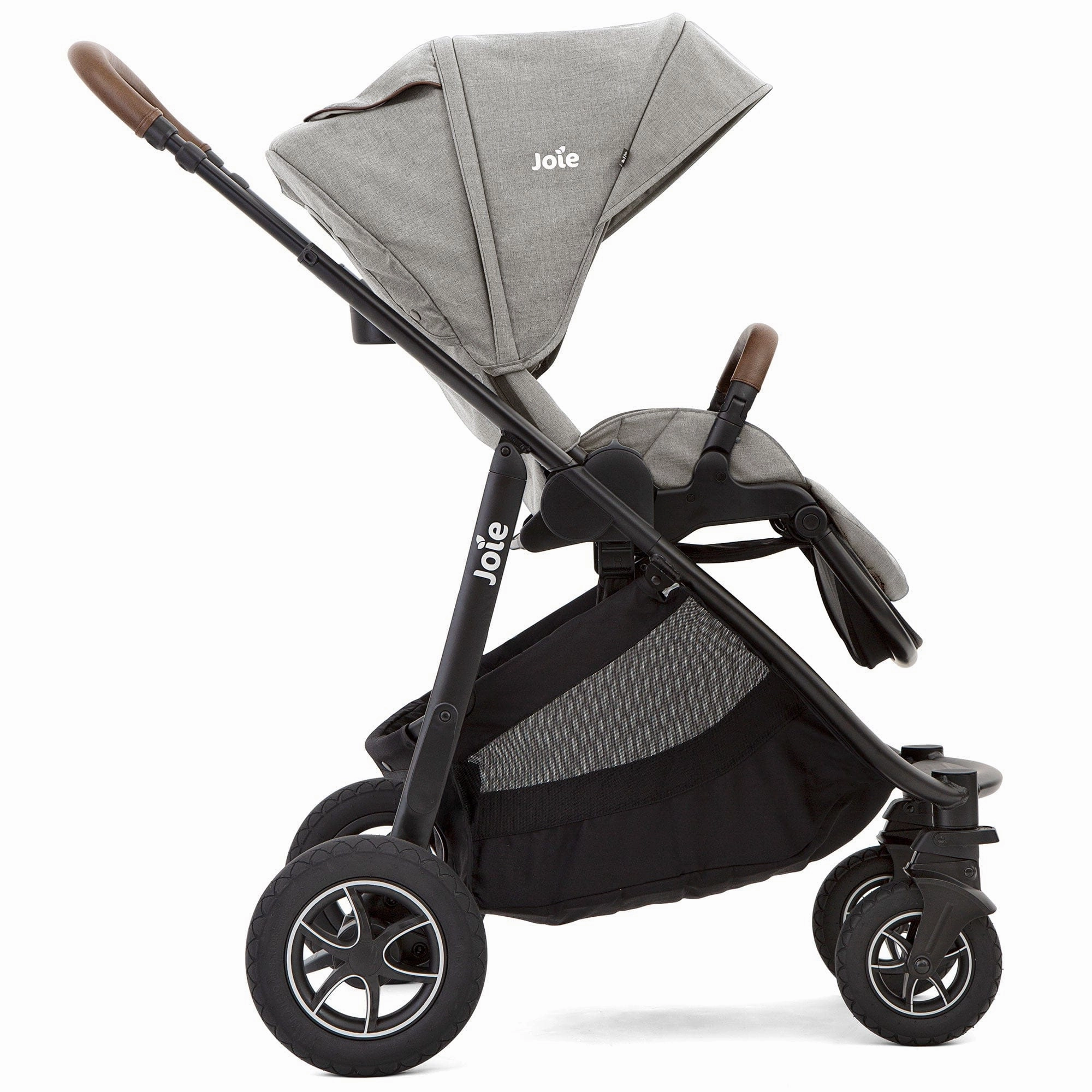 Joie Versatrax Stroller and Ramble XL Carrycot in Pebble