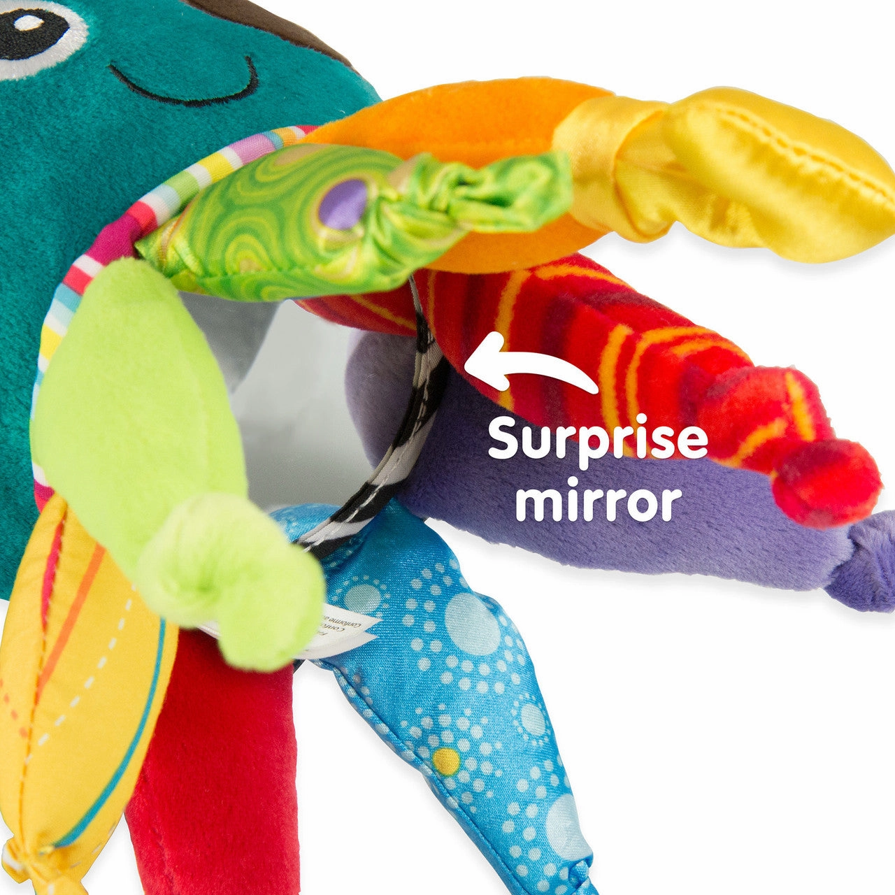 Lamaze Captain Calamari Clip-On Stroller Toy  Sensory Octopus with Crinkles, Mirror, Rattles & Teethers  Developmental Baby Toy