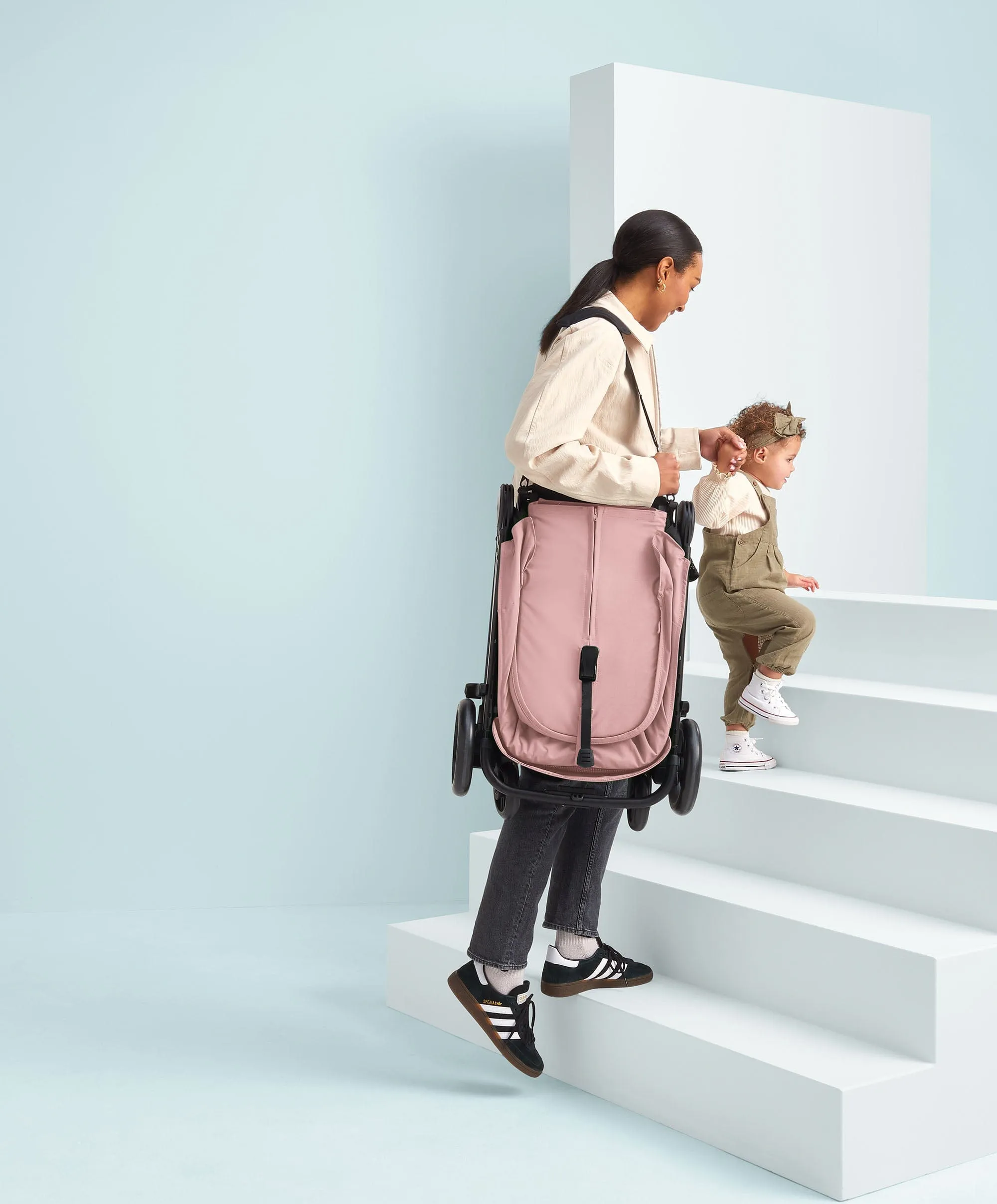 Libro Stroller Bundle with Quilted Memory Foam Liner (2 Piece) Peony