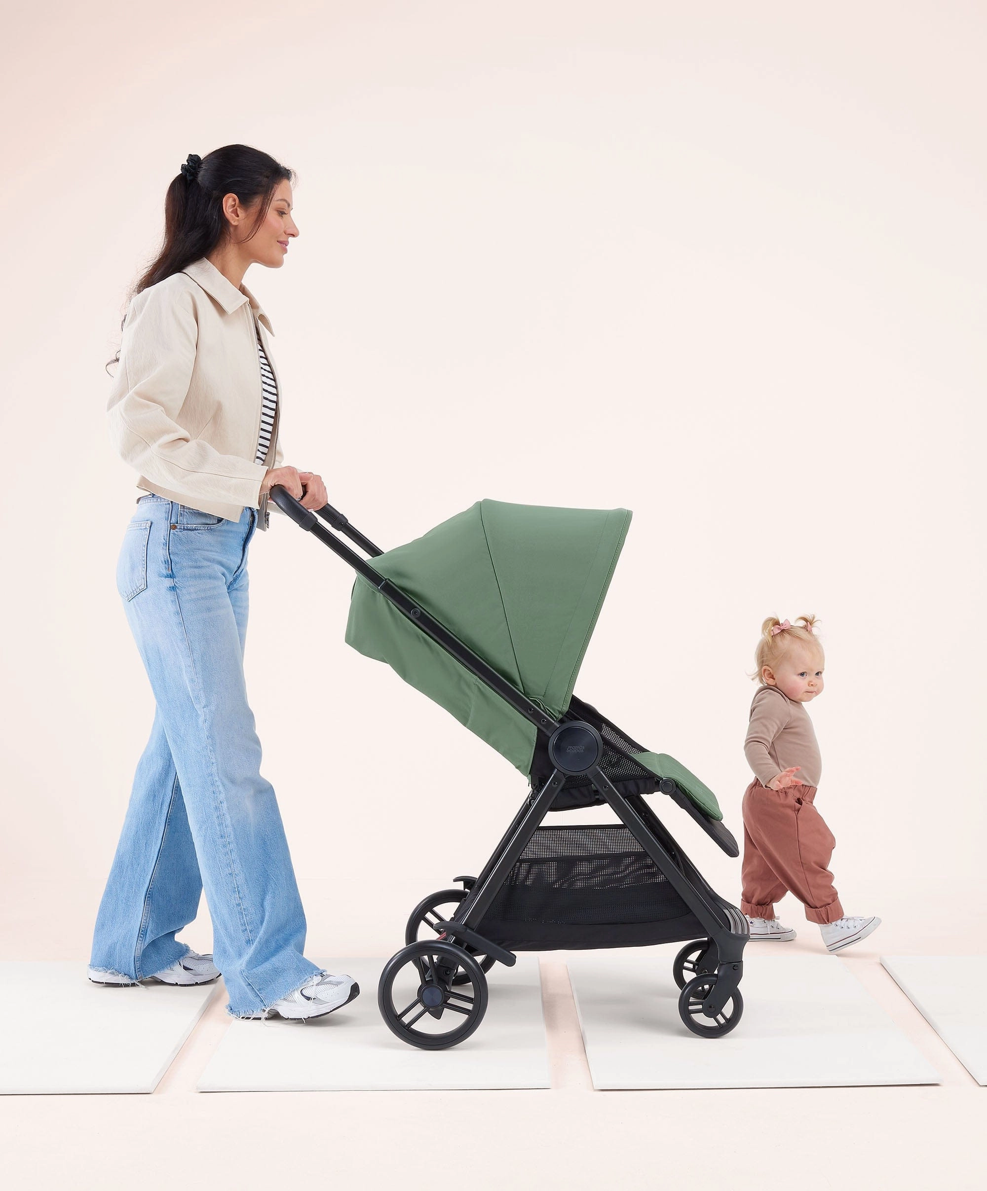 Libro Stroller Bundle with Quilted Memory Foam Liner (2 Piece) Bay Green/Sage
