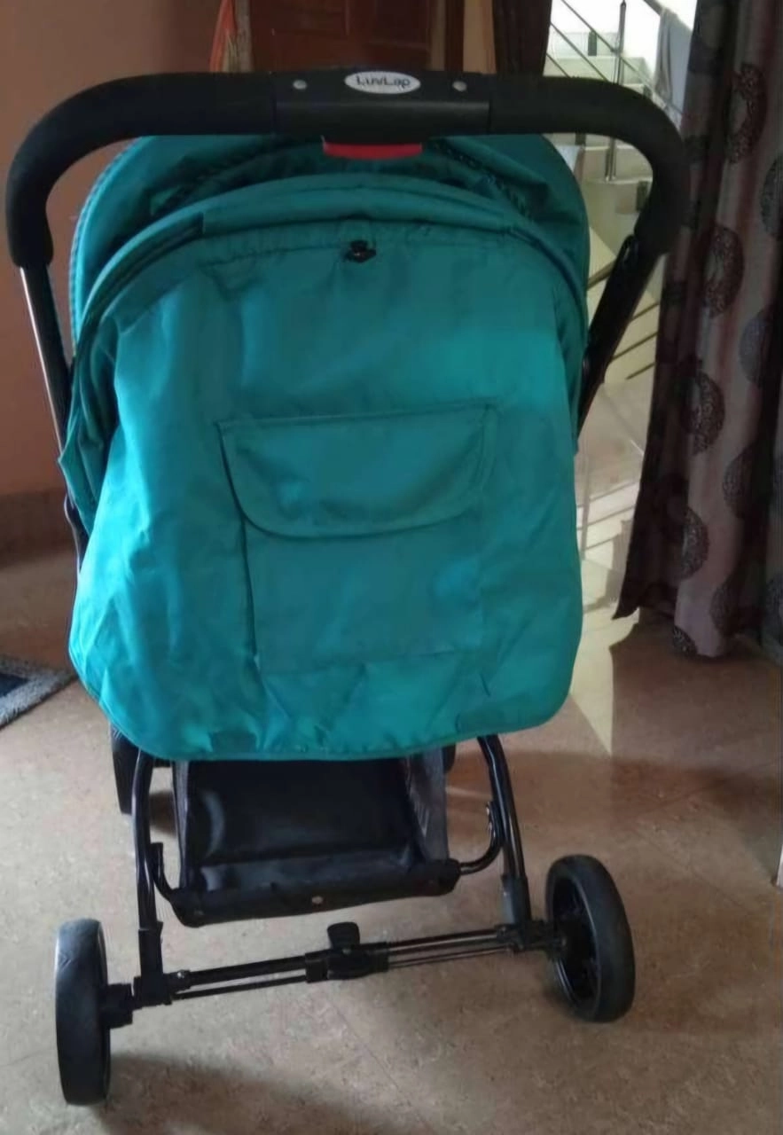 LUVLAP Galaxy Stroller / Pram, Extra Large Seating Space, Easy Fold, for Newborn Baby / Kids, 0-3 years (Green/Black)
