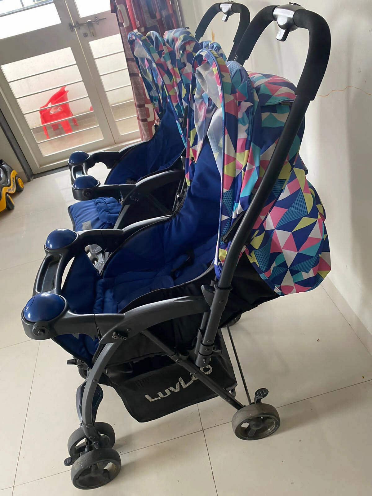 LUVLAP Joy Stroller/Pram for Baby- Blue | Set of 2 perfect for twins / twin stroller
