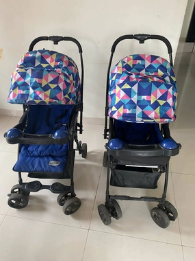 LUVLAP Joy Stroller/Pram for Baby- Blue | Set of 2 perfect for twins / twin stroller