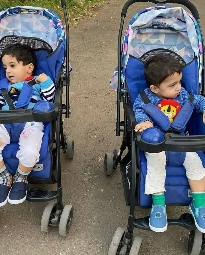 LUVLAP Joy Stroller/Pram for Baby- Blue | Set of 2 perfect for twins / twin stroller