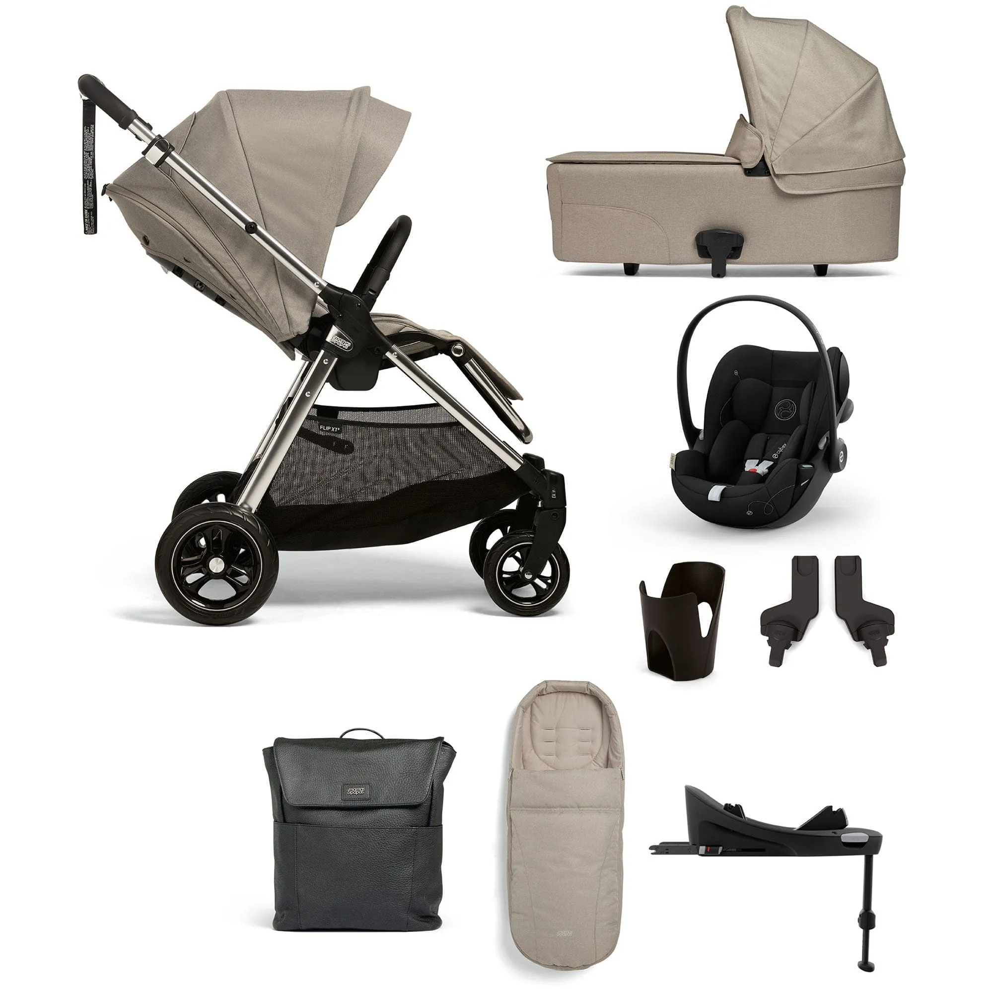 Mamas & Papas Flip XT 8 Piece Essentials Bundle with Car Seat - Fawn