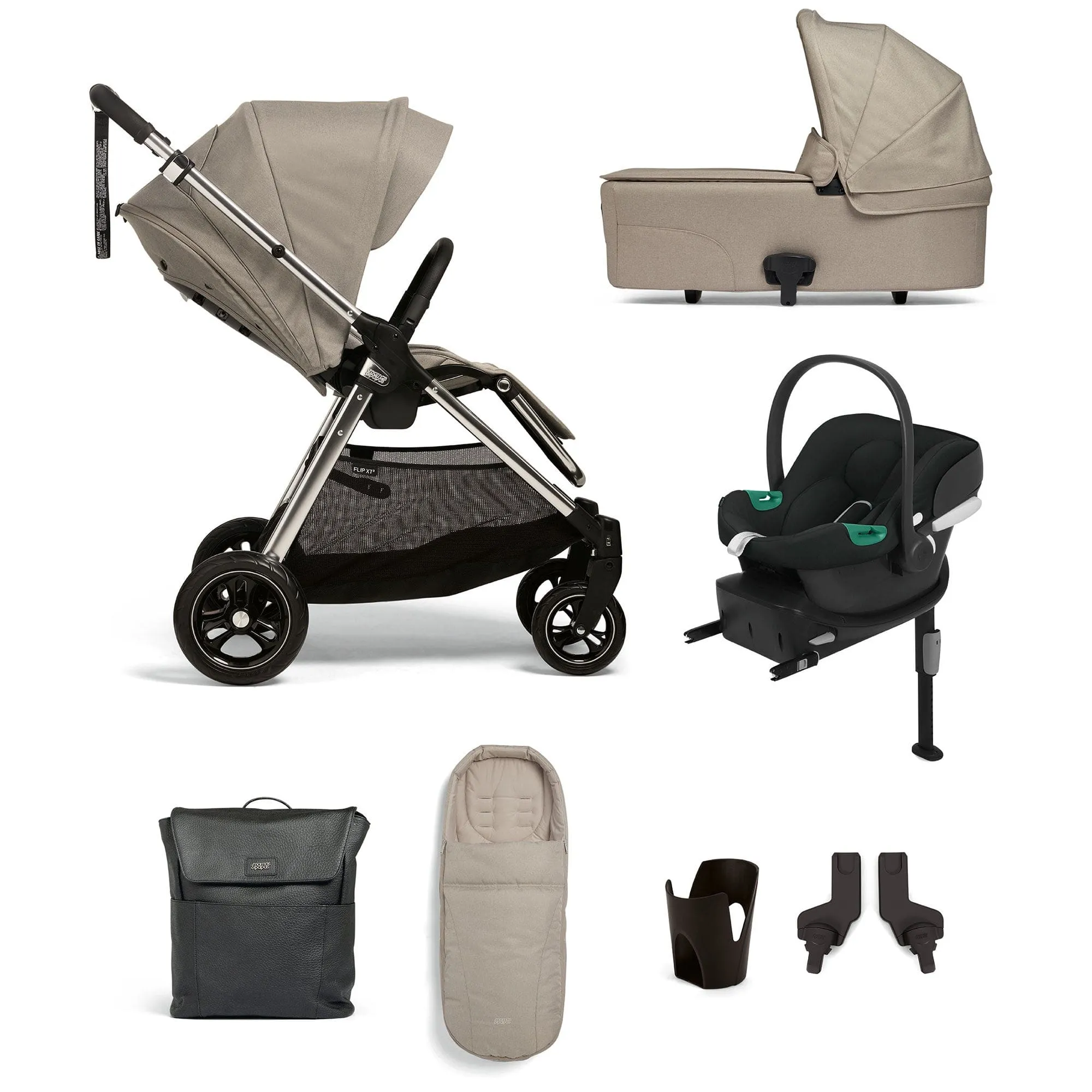 Mamas & Papas Flip XT 8 Piece Essentials Bundle with Car Seat - Fawn