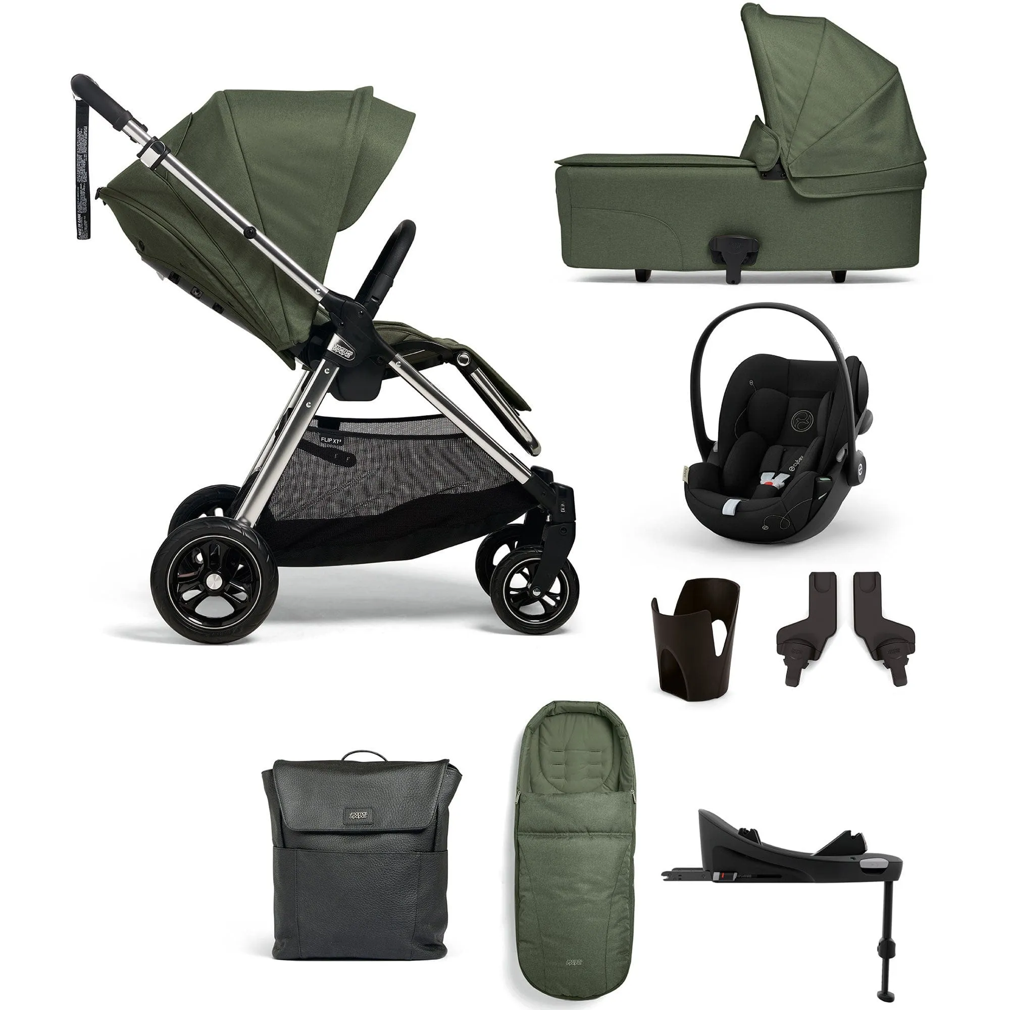 Mamas & Papas Flip XT 8 Piece Essentials Bundle with Car Seat - Juniper