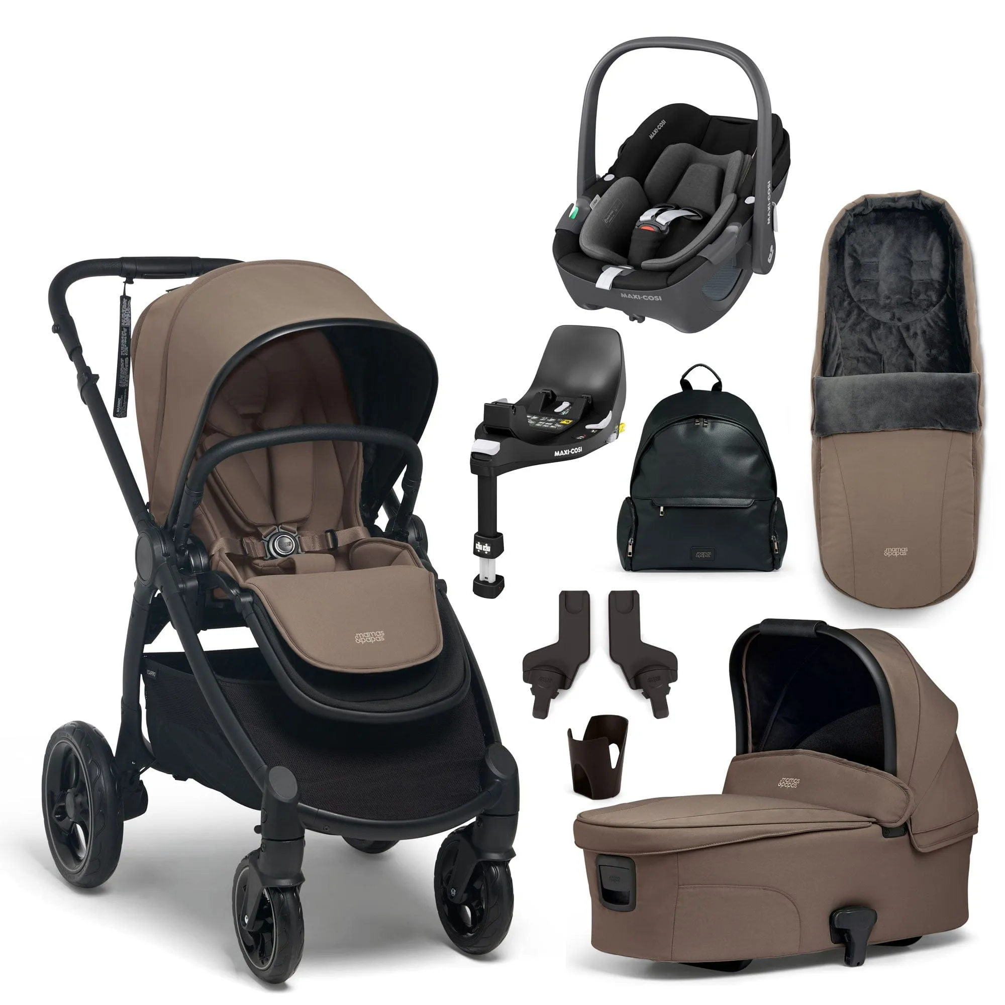 Mamas & Papas Ocarro 8 Piece Maxi-Cosi Travel System - Caf