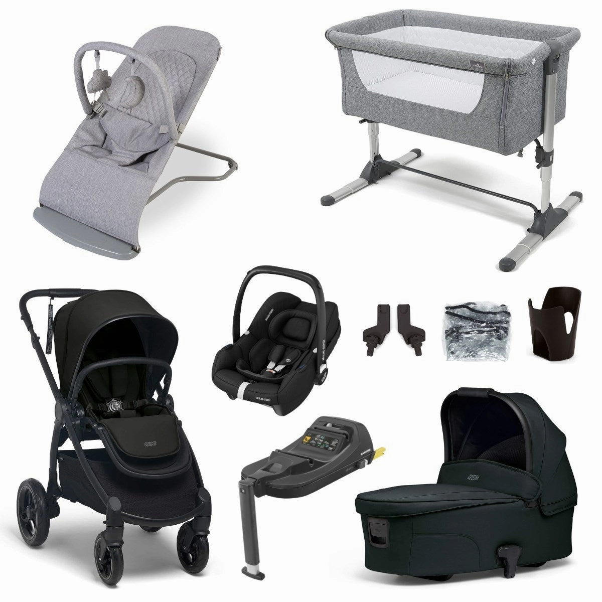 Mamas & Papas Ocarro Essential Travel & Nursery Bundle, Jet