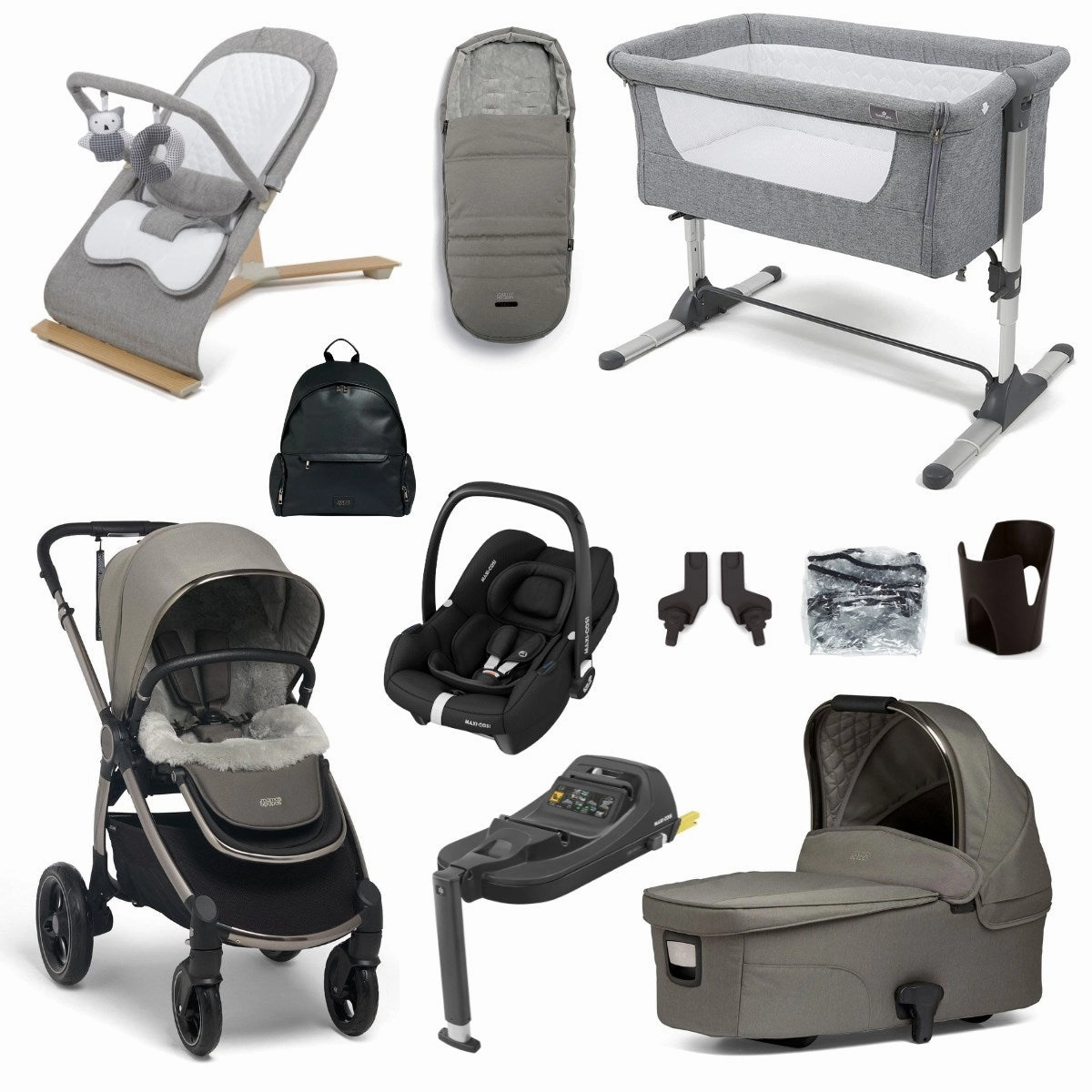Mamas & Papas Ocarro Essential Travel & Nursery Bundle, Mercury