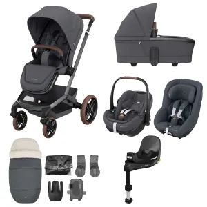Maxi-Cosi FAME 10 Piece Premium Family 360 Pro Bundle in Twillic Graphite