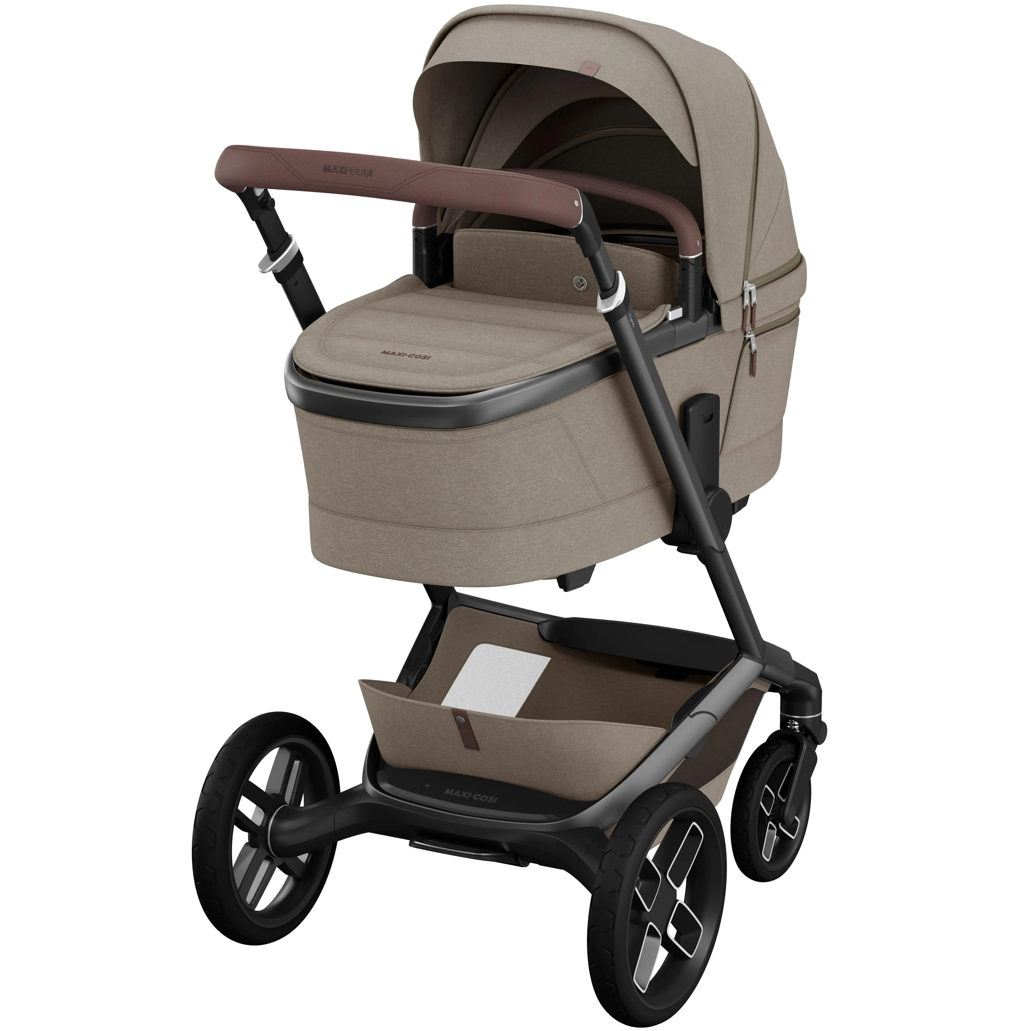 Maxi-Cosi FAME 10 Piece Premium Family 360 Pro Bundle in Twillic Truffle (Black Wheels)