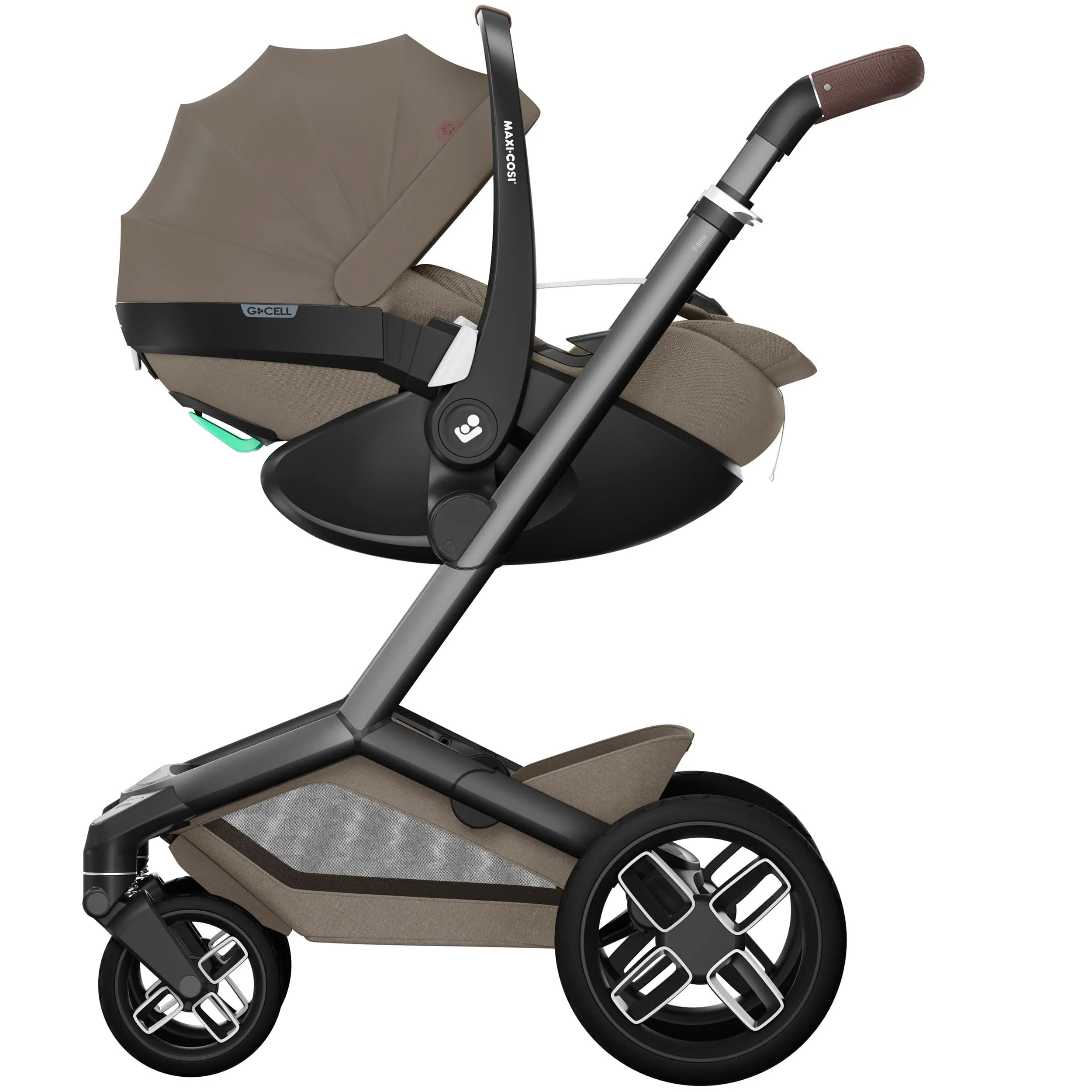 Maxi-Cosi FAME 10 Piece Premium Family 360 Pro Bundle in Twillic Truffle (Black Wheels)