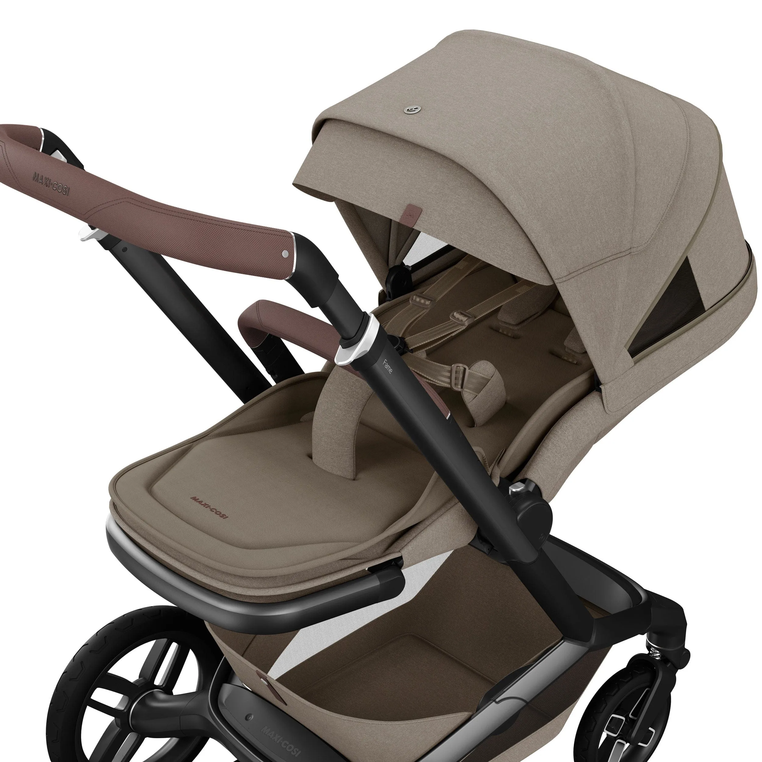 Maxi-Cosi FAME 10 Piece Premium Family 360 Pro Bundle in Twillic Truffle (Black Wheels)