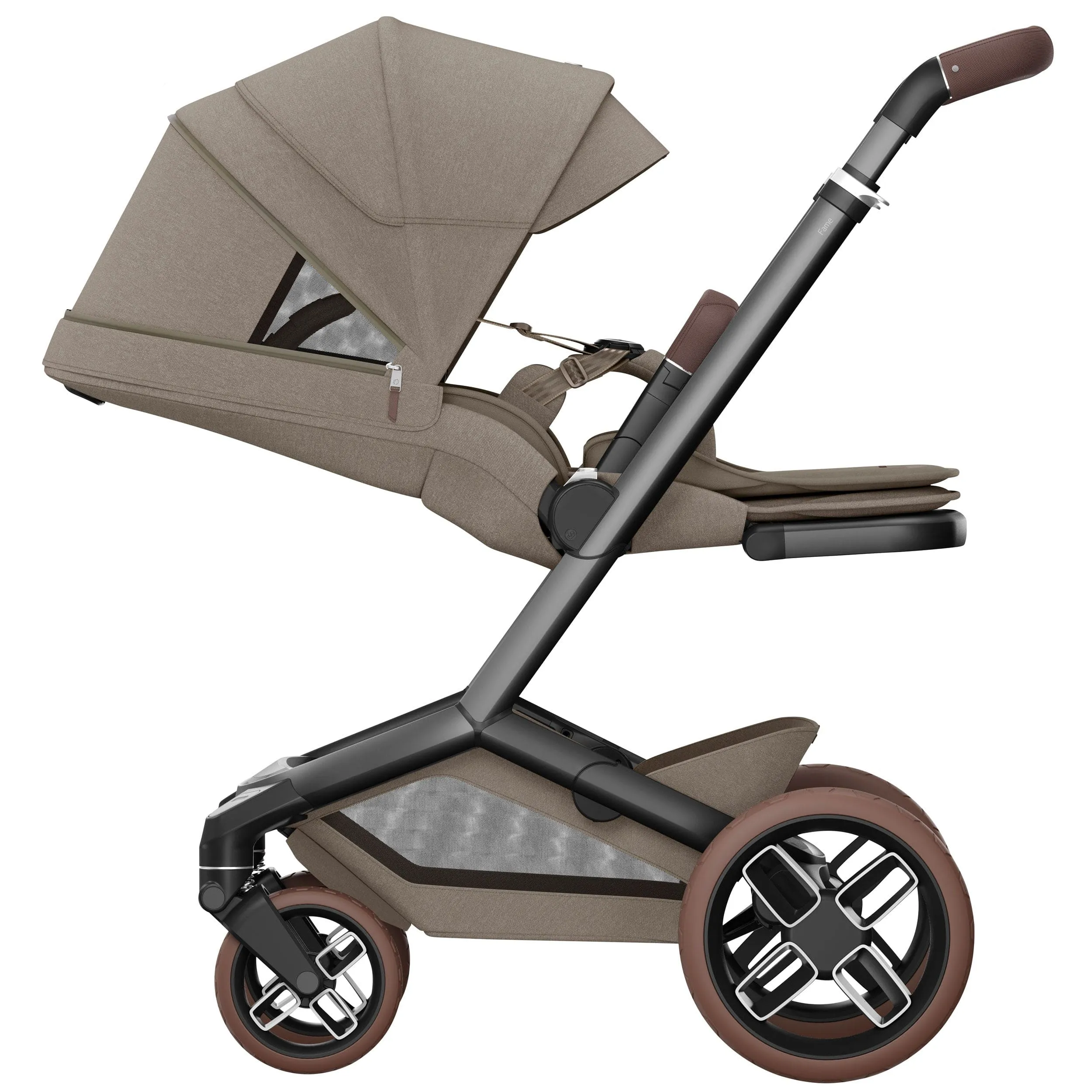Maxi-Cosi FAME 10 Piece Premium Family 360 Pro Bundle in Twillic Truffle (Brown Wheels)