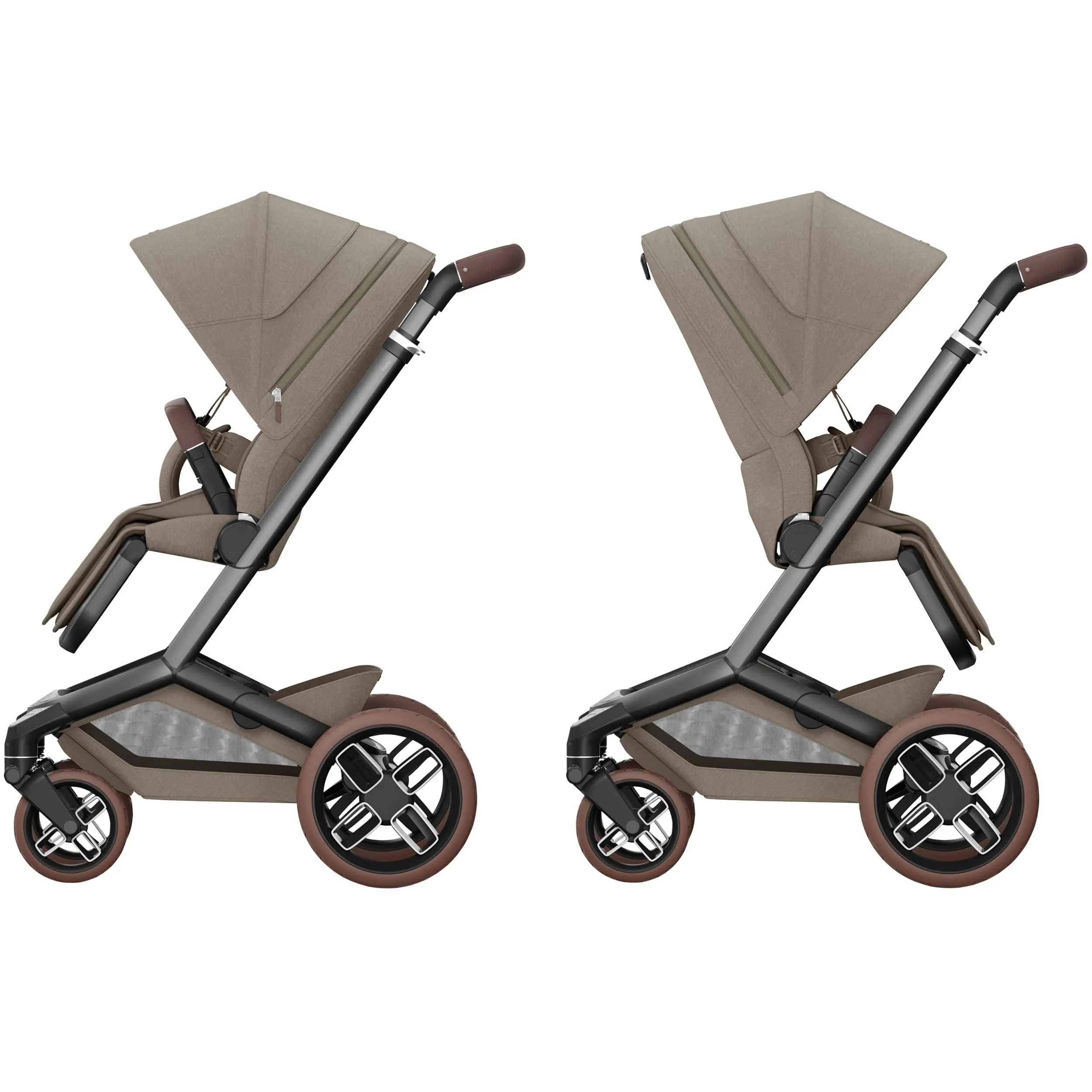 Maxi-Cosi FAME 10 Piece Premium Family 360 Pro Bundle in Twillic Truffle (Brown Wheels)