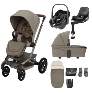 Maxi-Cosi FAME 8 Piece Complete Travel System in Twillic Truffle (Black Wheels)