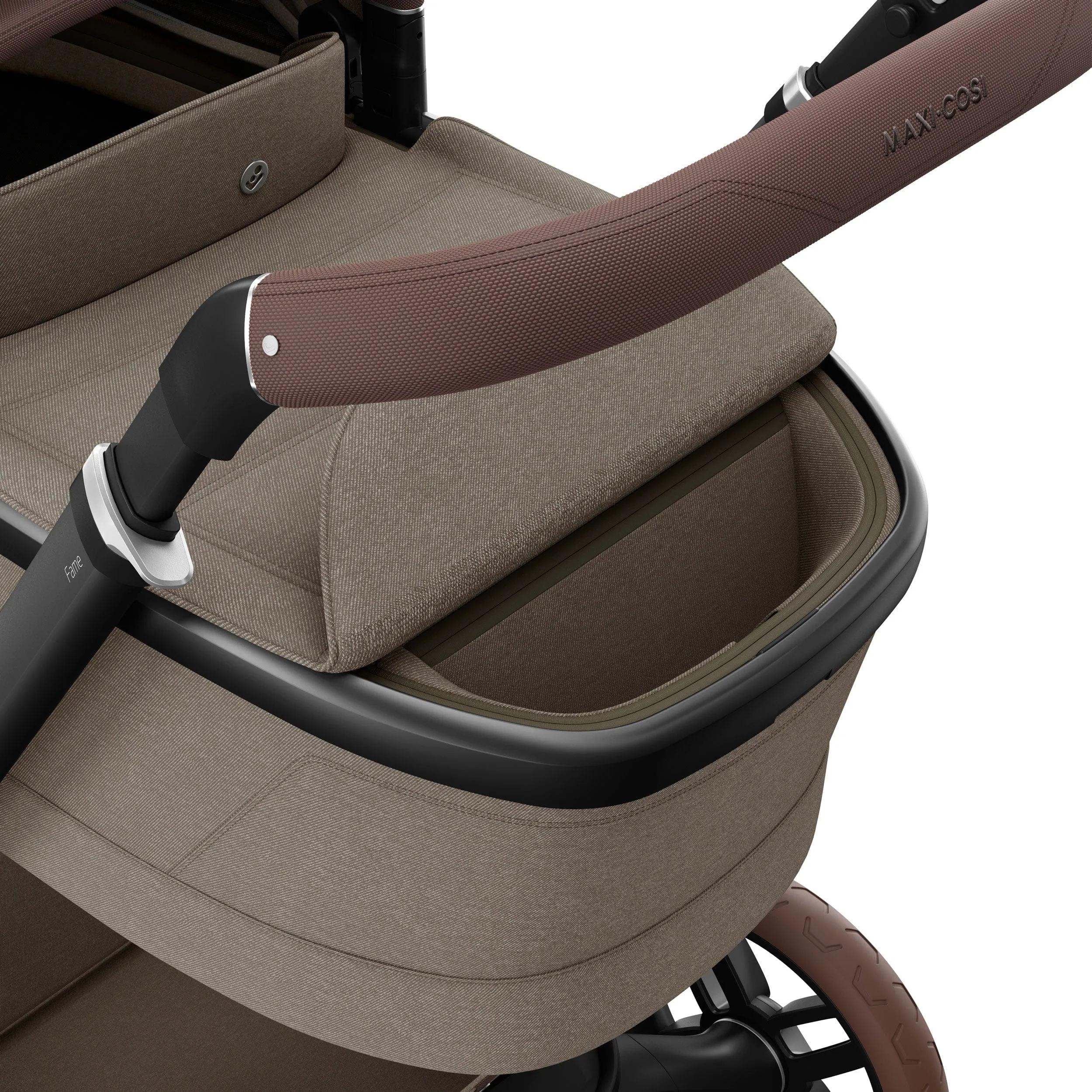 Maxi-Cosi FAME 8 Piece Complete Travel System in Twillic Truffle (Brown Wheels)