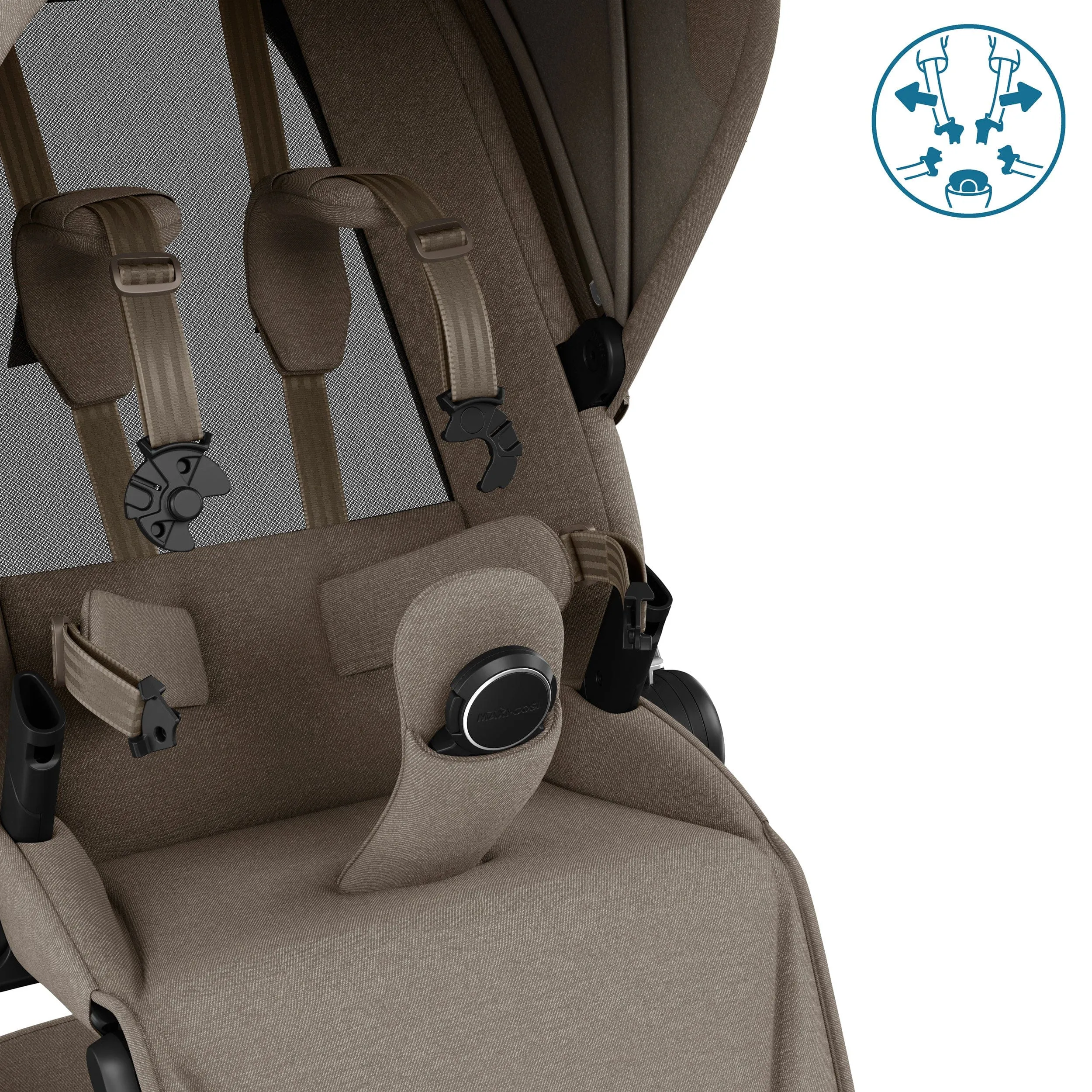 Maxi-Cosi FAME 8 Piece Complete Travel System in Twillic Truffle (Brown Wheels)