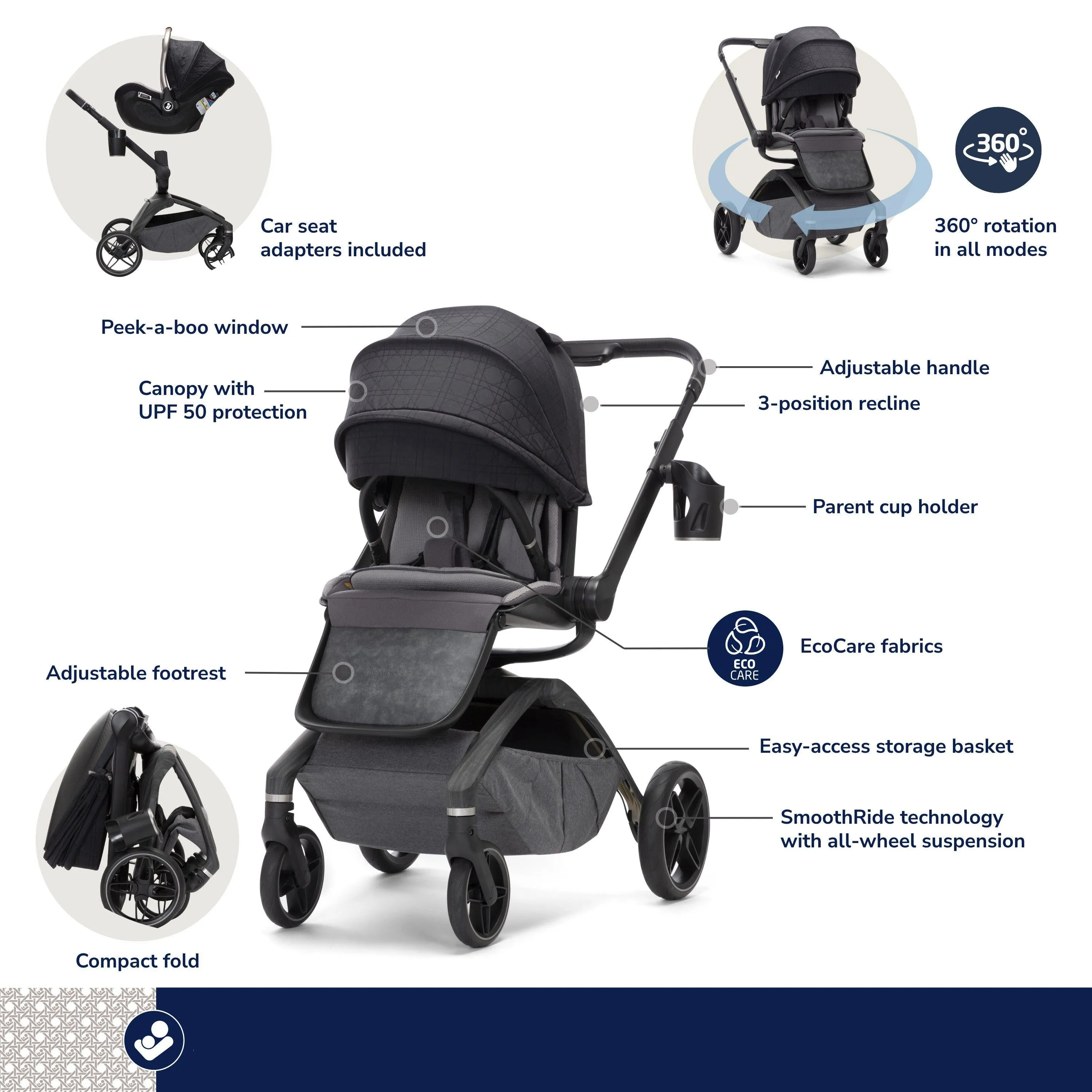 Maxi-Cosi Kindred Tana 360 Rotating Modular Stroller