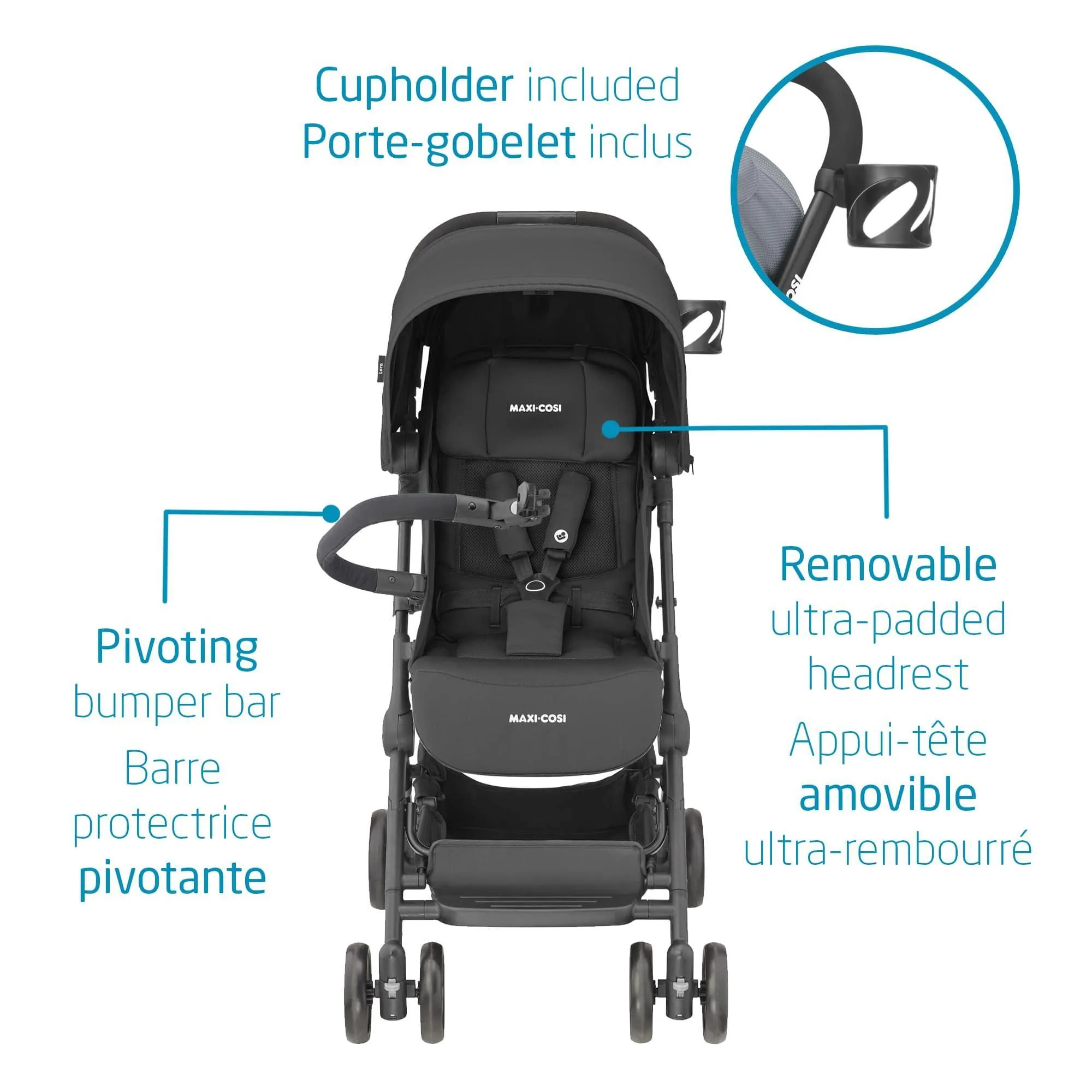 Maxi Cosi Lara Ultracompact Stroller - Essential Black