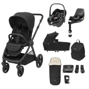 Maxi-Cosi Oxford  9pc Complete 360 Bundle - Twillic Black