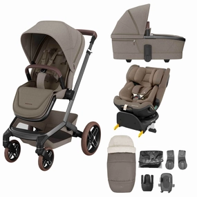 Maxi-Cosi FAME 9 Piece Emerald 360 Pro 2 Bundle in Twillic Truffle (Brown Wheels)