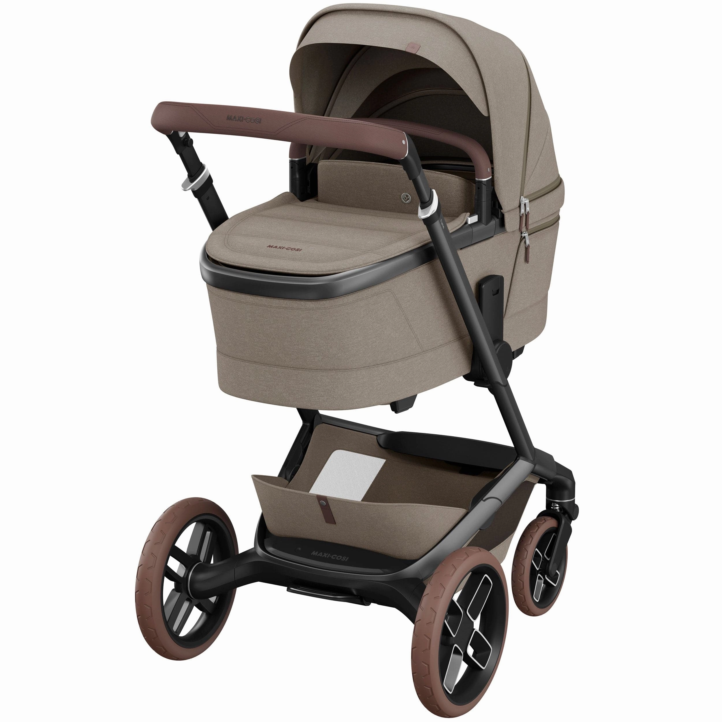 Maxi-Cosi FAME 9 Piece Emerald 360 Pro 2 Bundle in Twillic Truffle (Brown Wheels)
