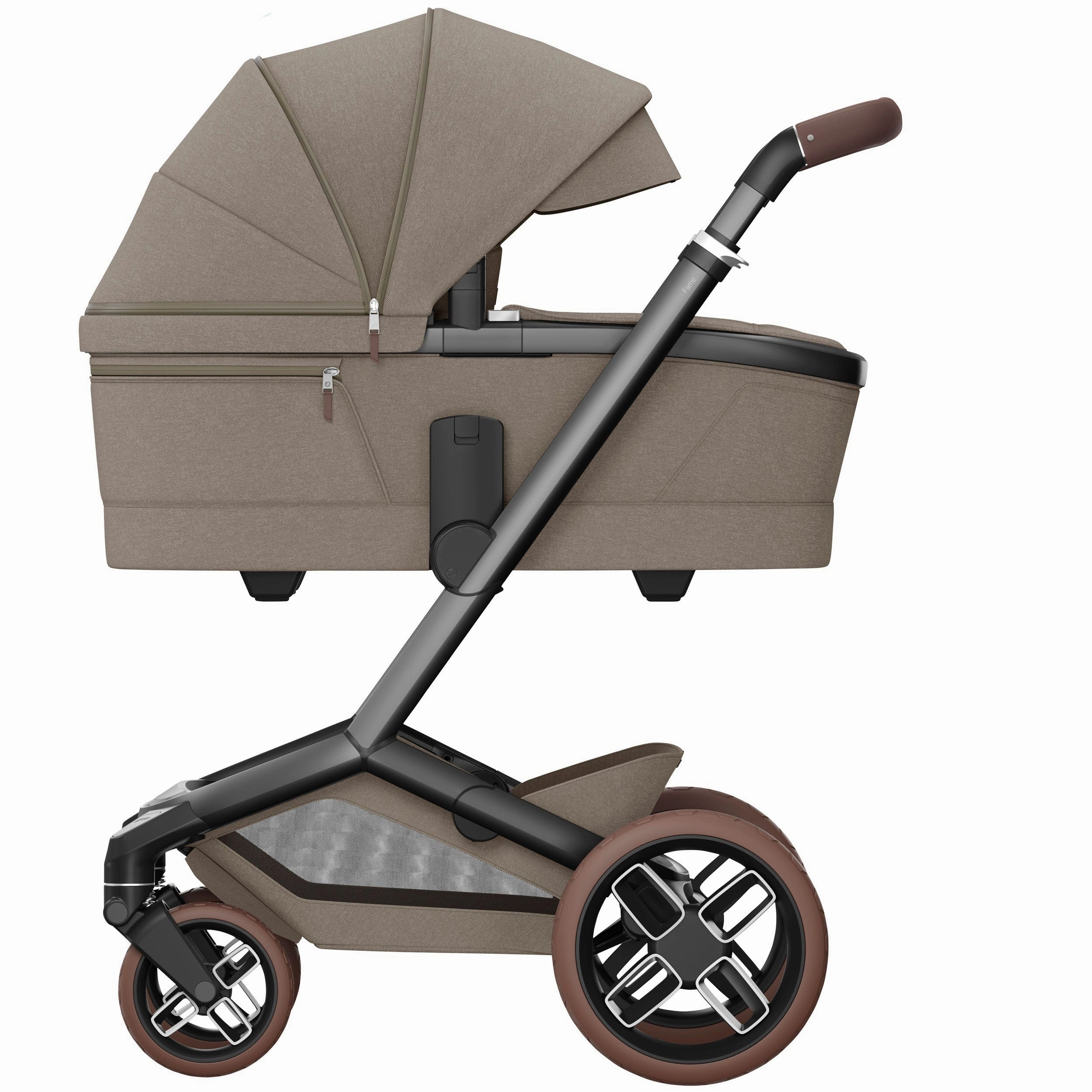 Maxi-Cosi FAME 9 Piece Emerald 360 Pro 2 Bundle in Twillic Truffle (Brown Wheels)