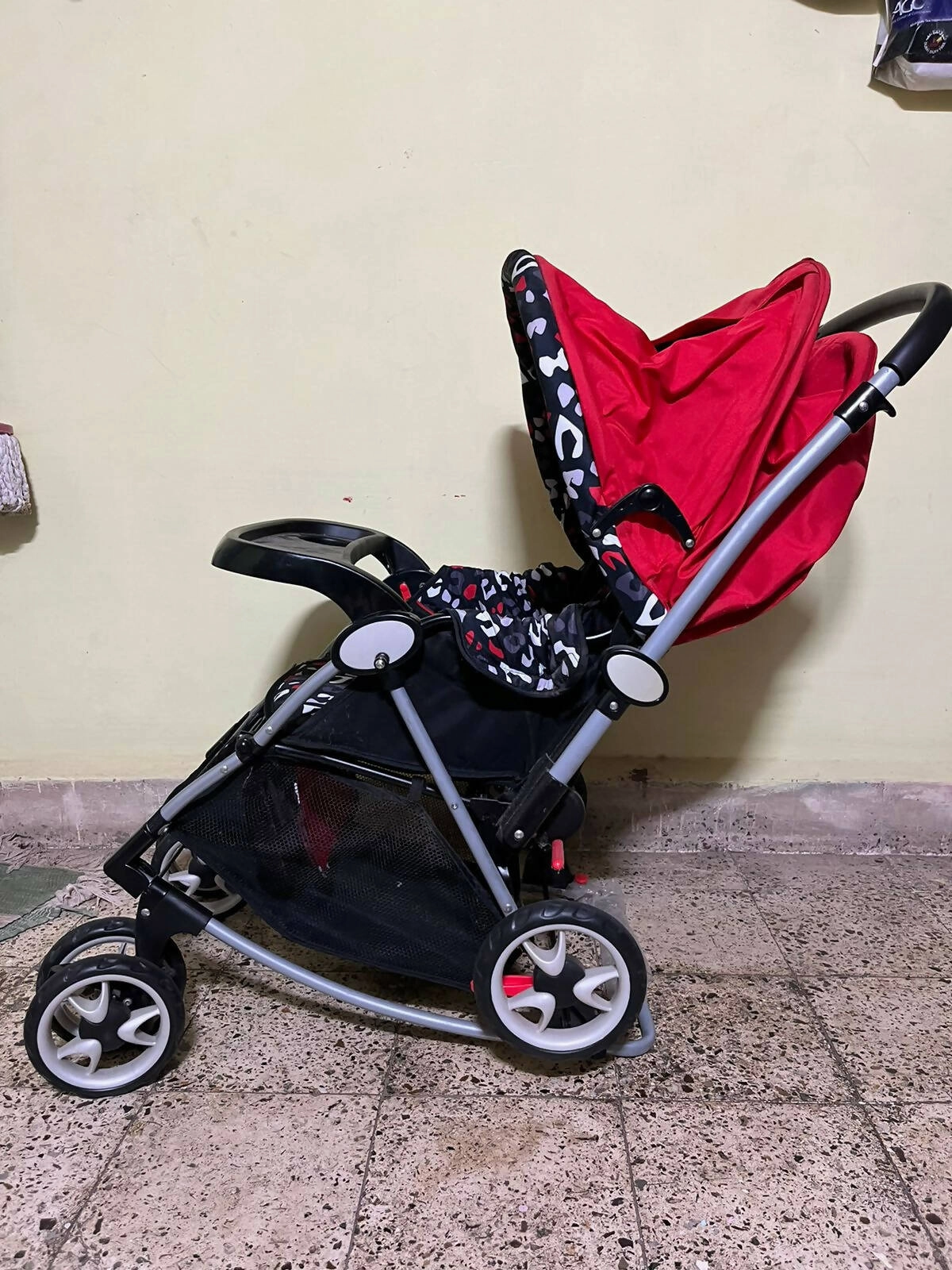 MEE MEE Baby Pram/Stroller/ Traveller Buggy (Dark Red Black)