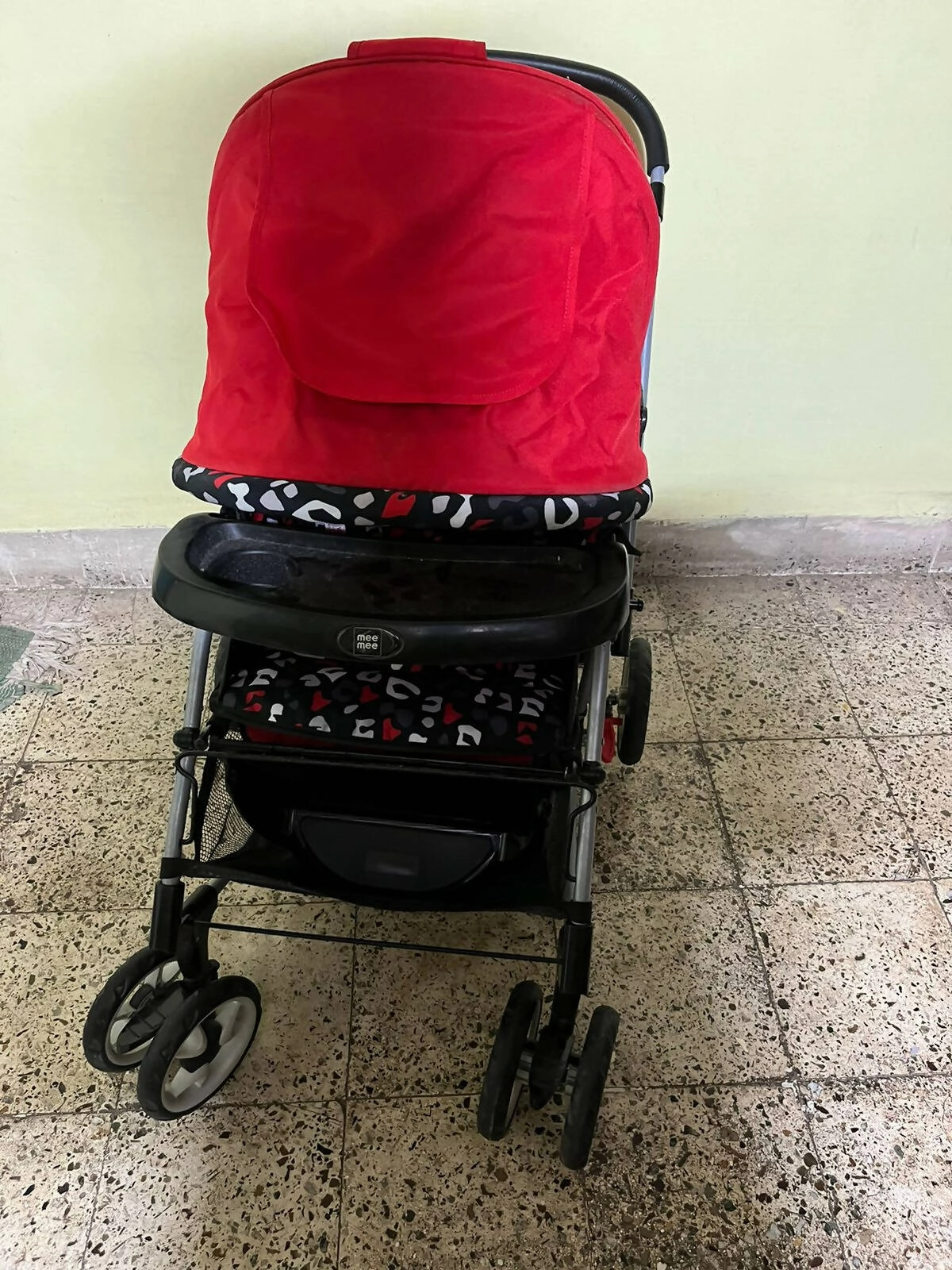 MEE MEE Baby Pram/Stroller/ Traveller Buggy (Dark Red Black)