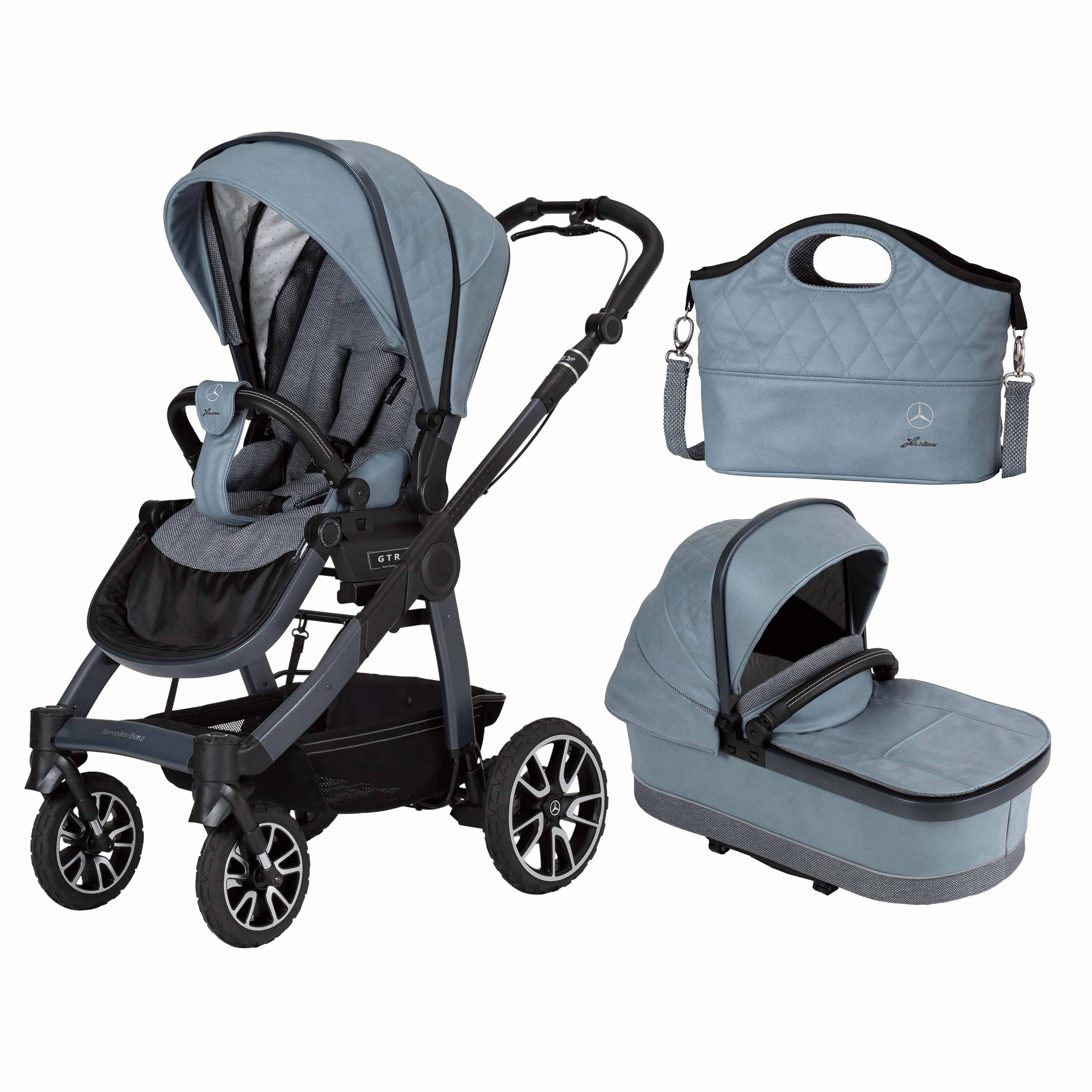 Mercedes Avantgarde All-Terrain GTR Stroller inc. Carrycot - Denimblau