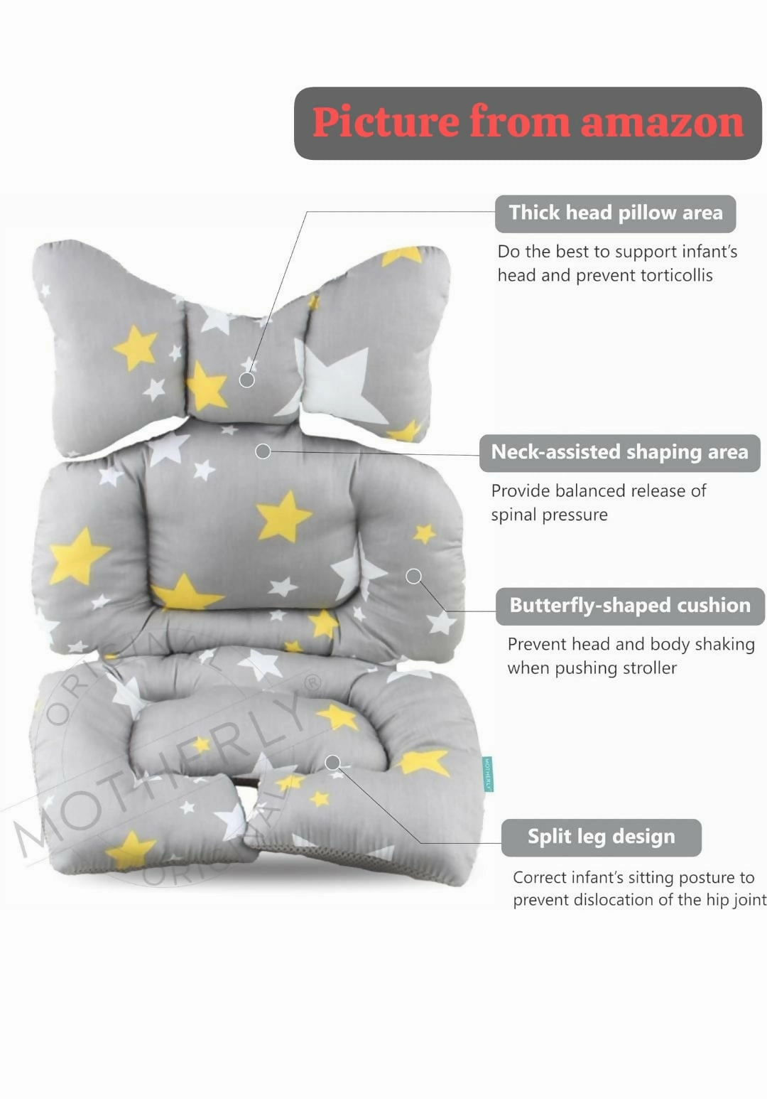 MOTHERLY Baby Stroller Seat Cushion