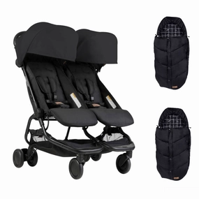 Mountain Buggy Nano Duo with 2x Sleeping Bags - Black