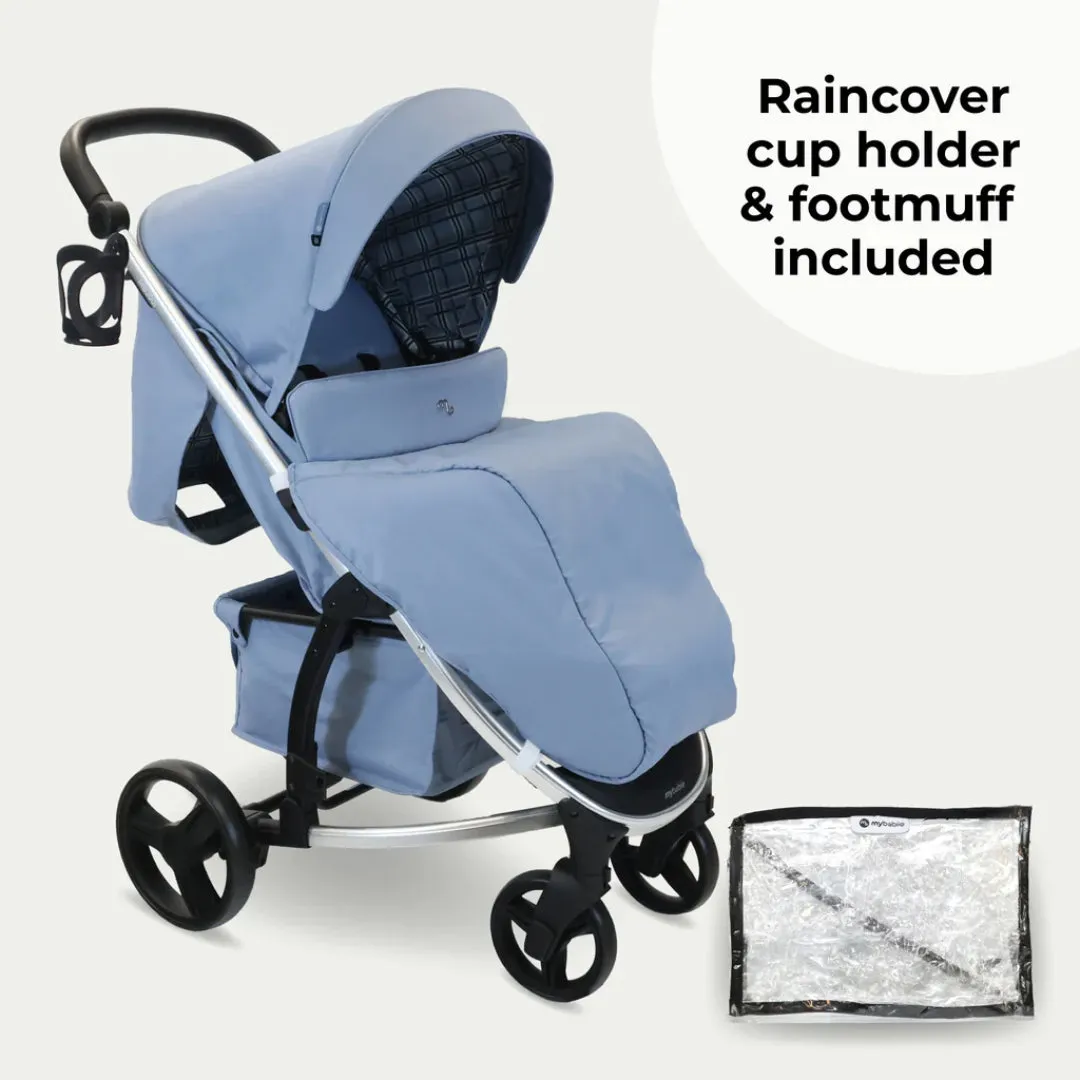 My Babiie MB200i 3-in-1 Travel System with i-Size Car Seat - Blue Plaid