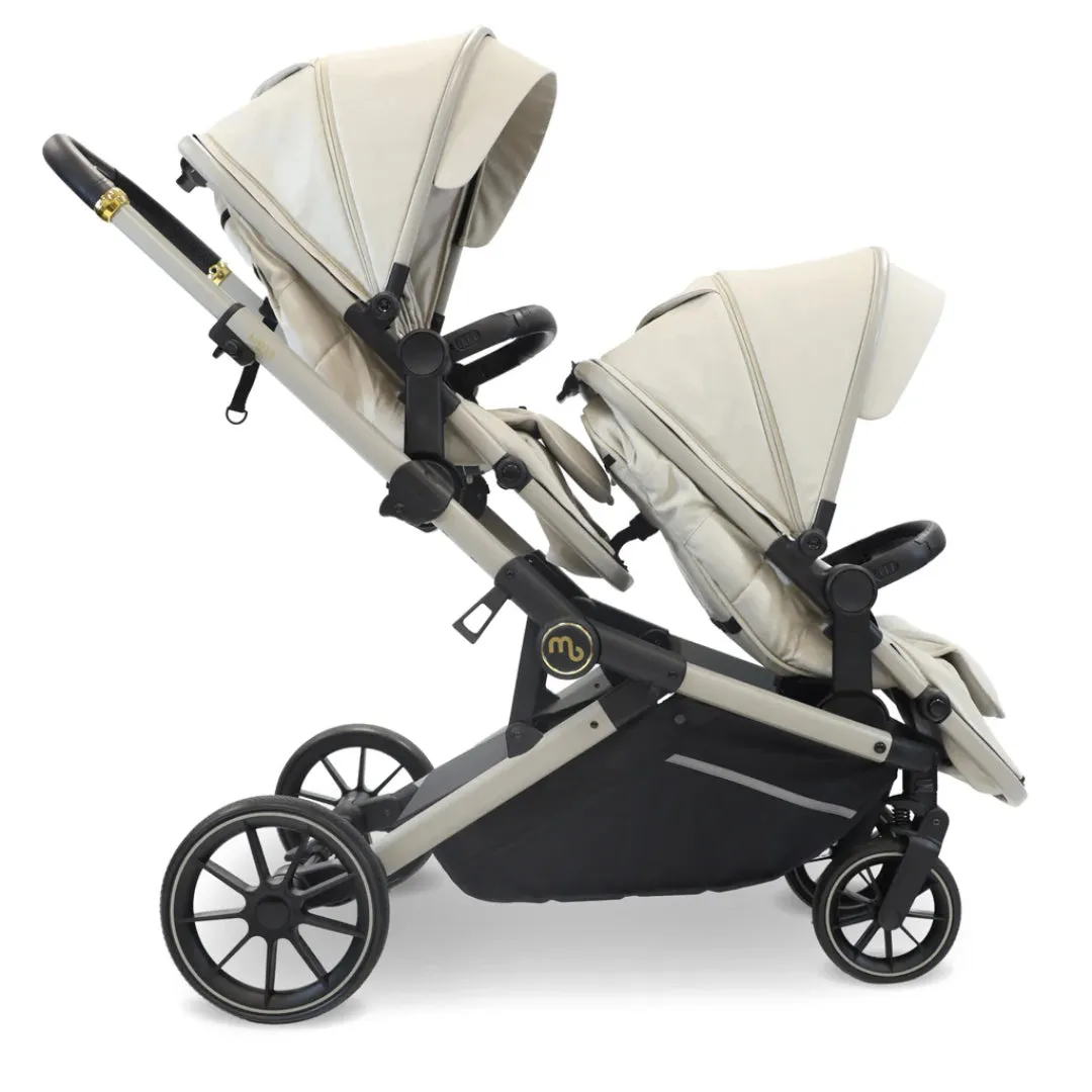 My Babiie MB33 Tandem Pushchair with Infant Carrier & Base - Ivory