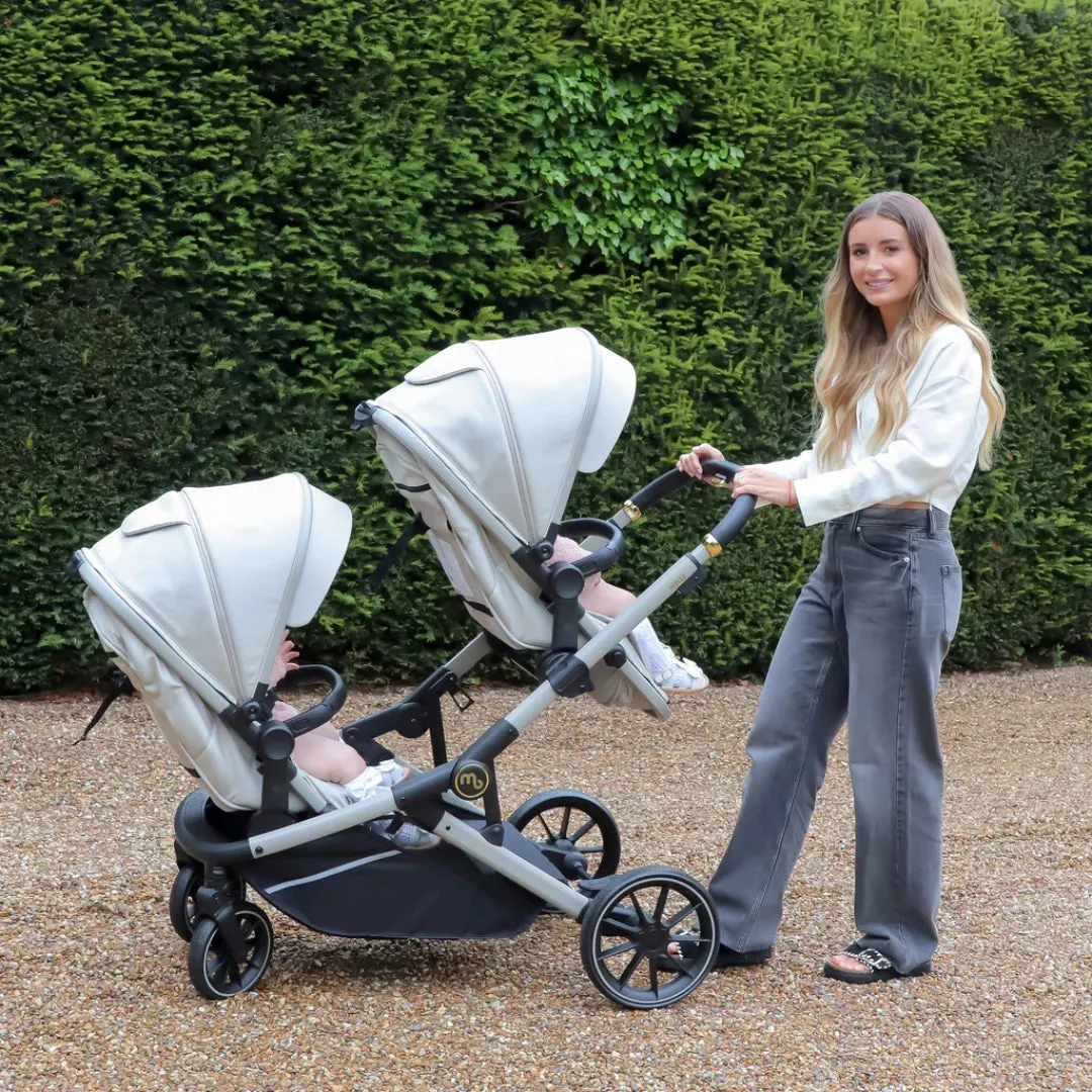 My Babiie MB33 Tandem Pushchair with Infant Carrier & Base - Ivory