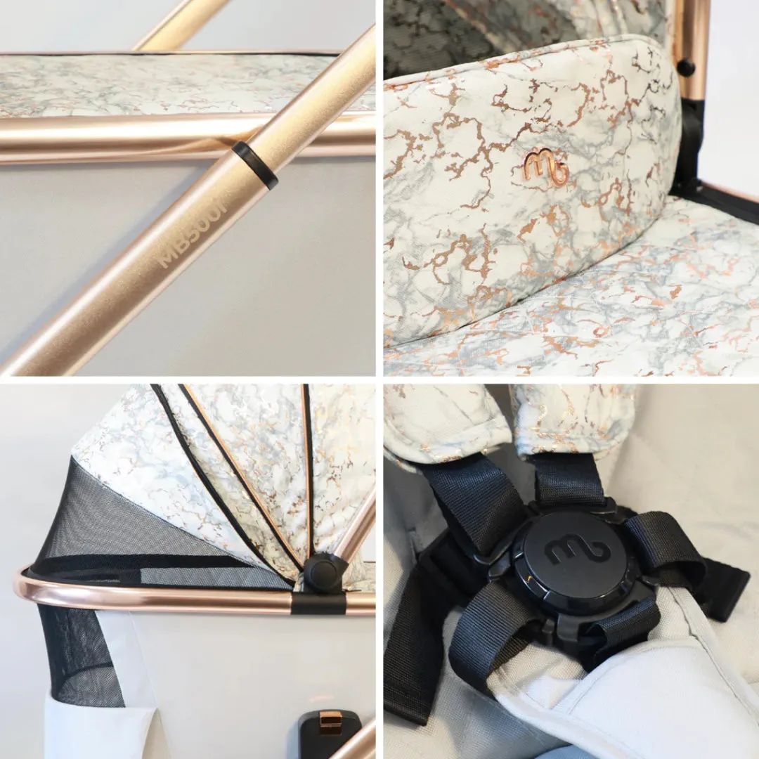 My Babiie MB500 3-in-1 Travel System - Rose Gold Marble