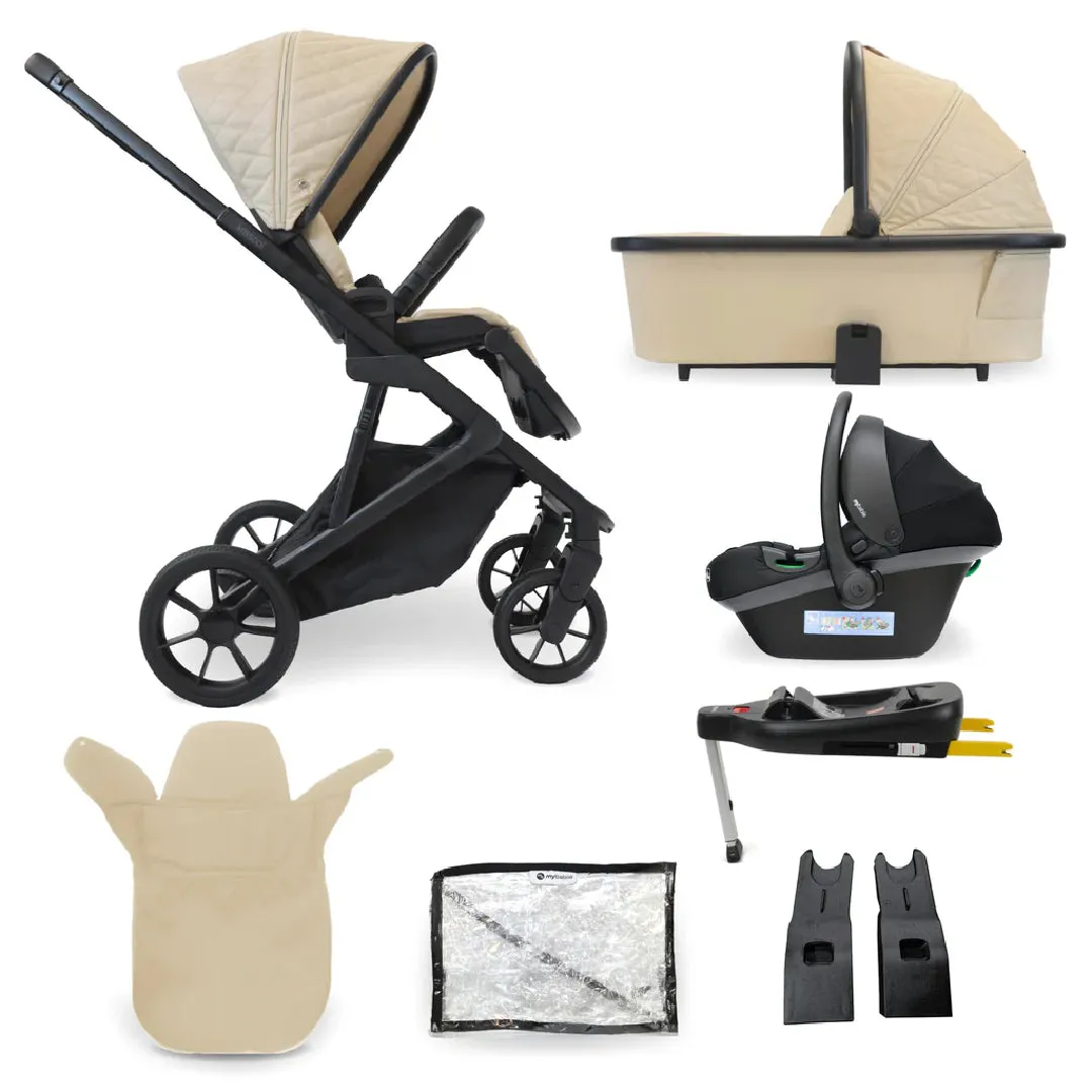 My Babiie MB500 3-in-1 Travel System with Base - Almond