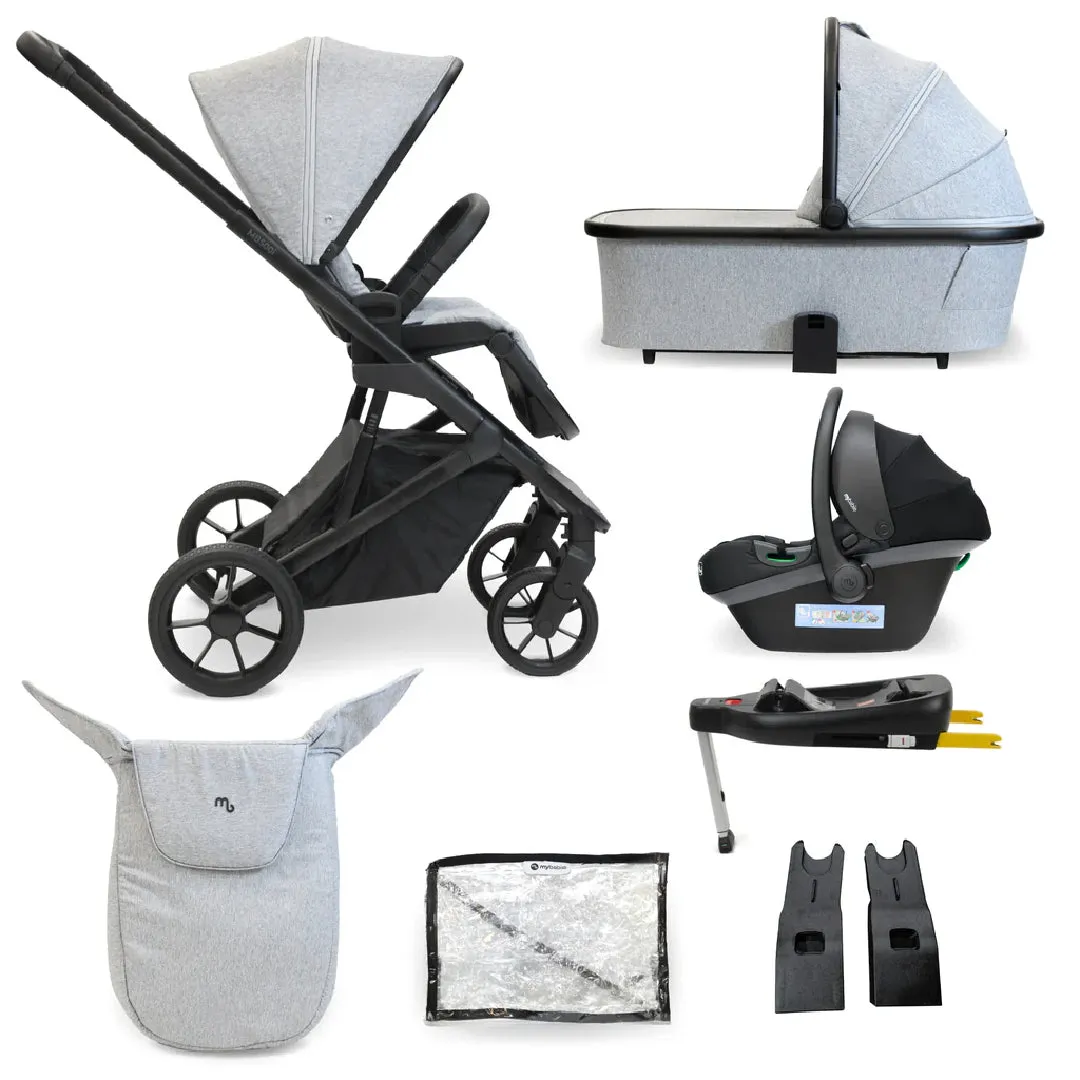 My Babiie MB500 3-in-1 Travel System with Base - Moon Grey